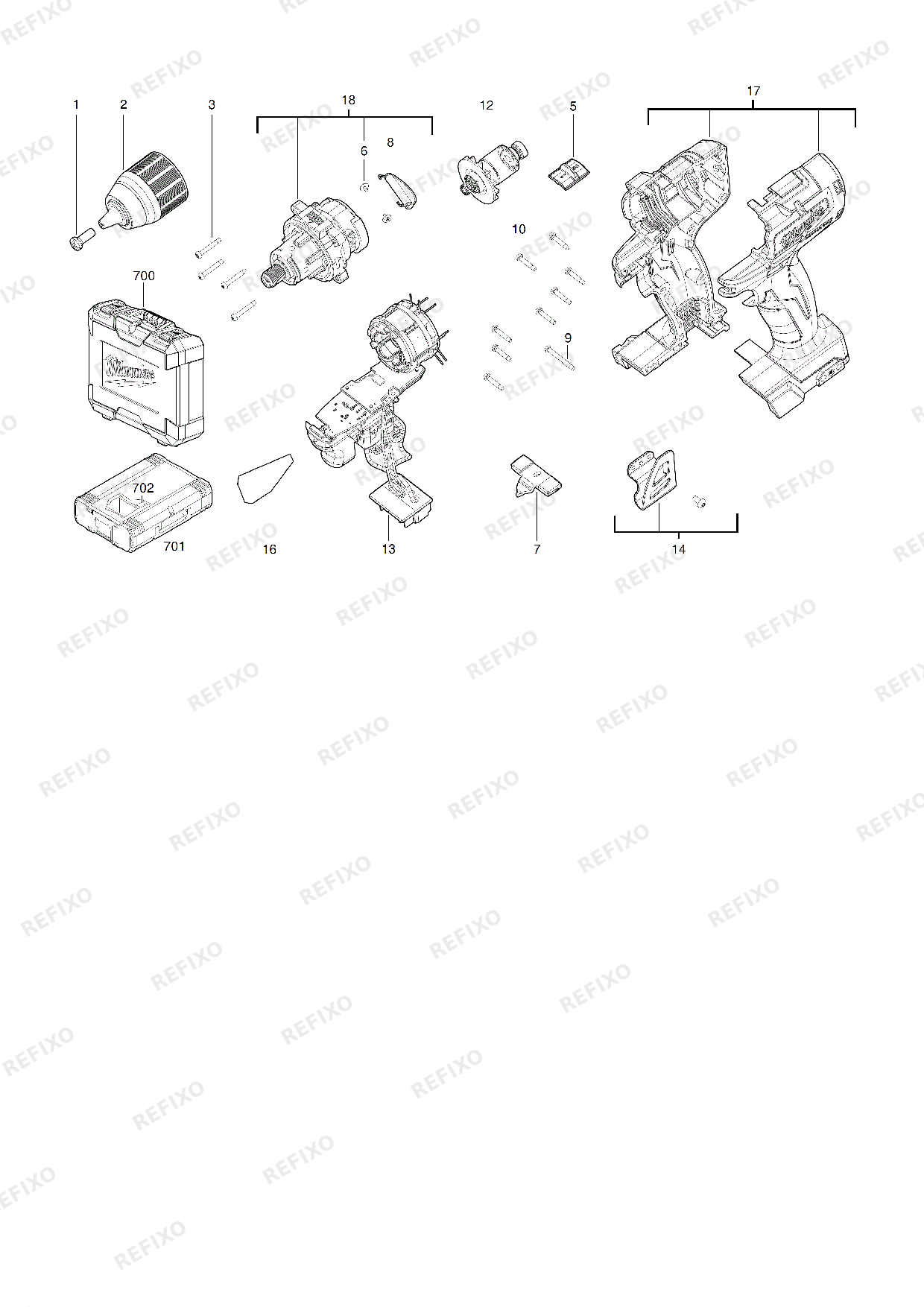 MILWAUKEE M18CBLPD 402C 4933464537 4000469142 — схема запчастей