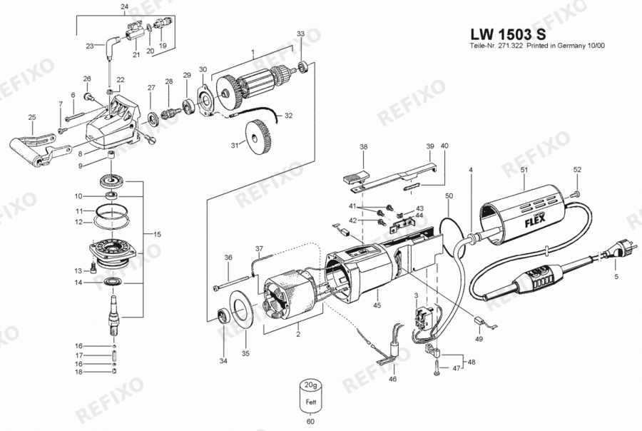 Flex LW 1503 S 230CEE-PRCD 283541 — схема запчастей