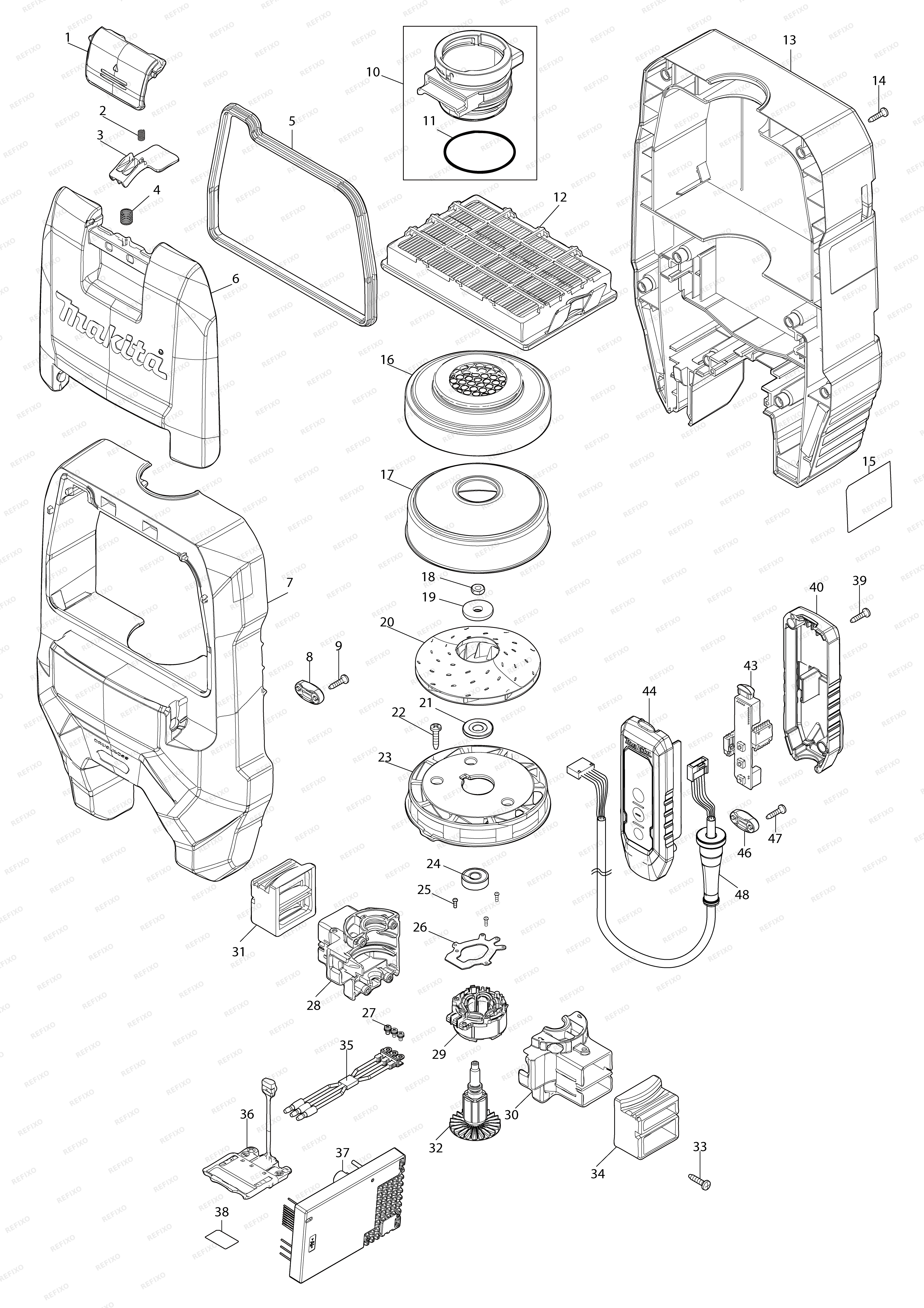 MAKITA VC008G — схема запчастей
