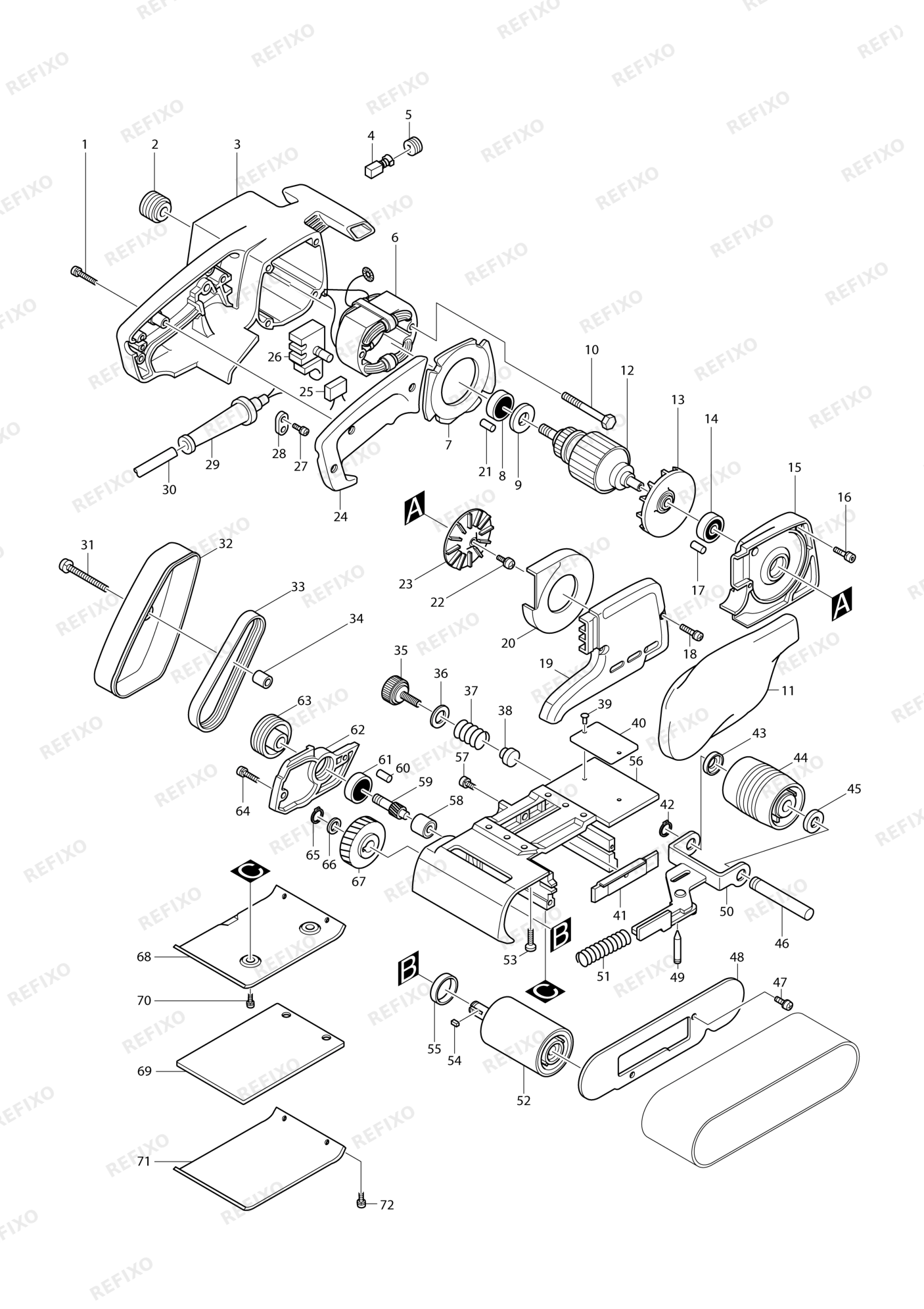 MAKITA 9900B — схема запчастей