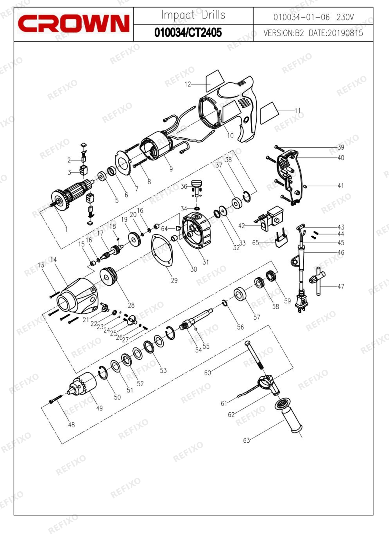 CROWN CT10034 — схема запчастей