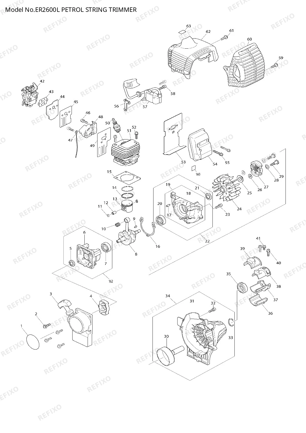 MAKITA ER2600L — схема запчастей