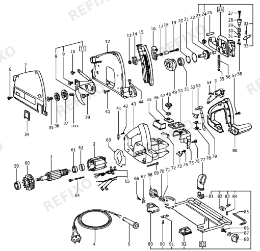 Festool ATF 55 EB - ручная дисковая пила 490048 — схема запчастей