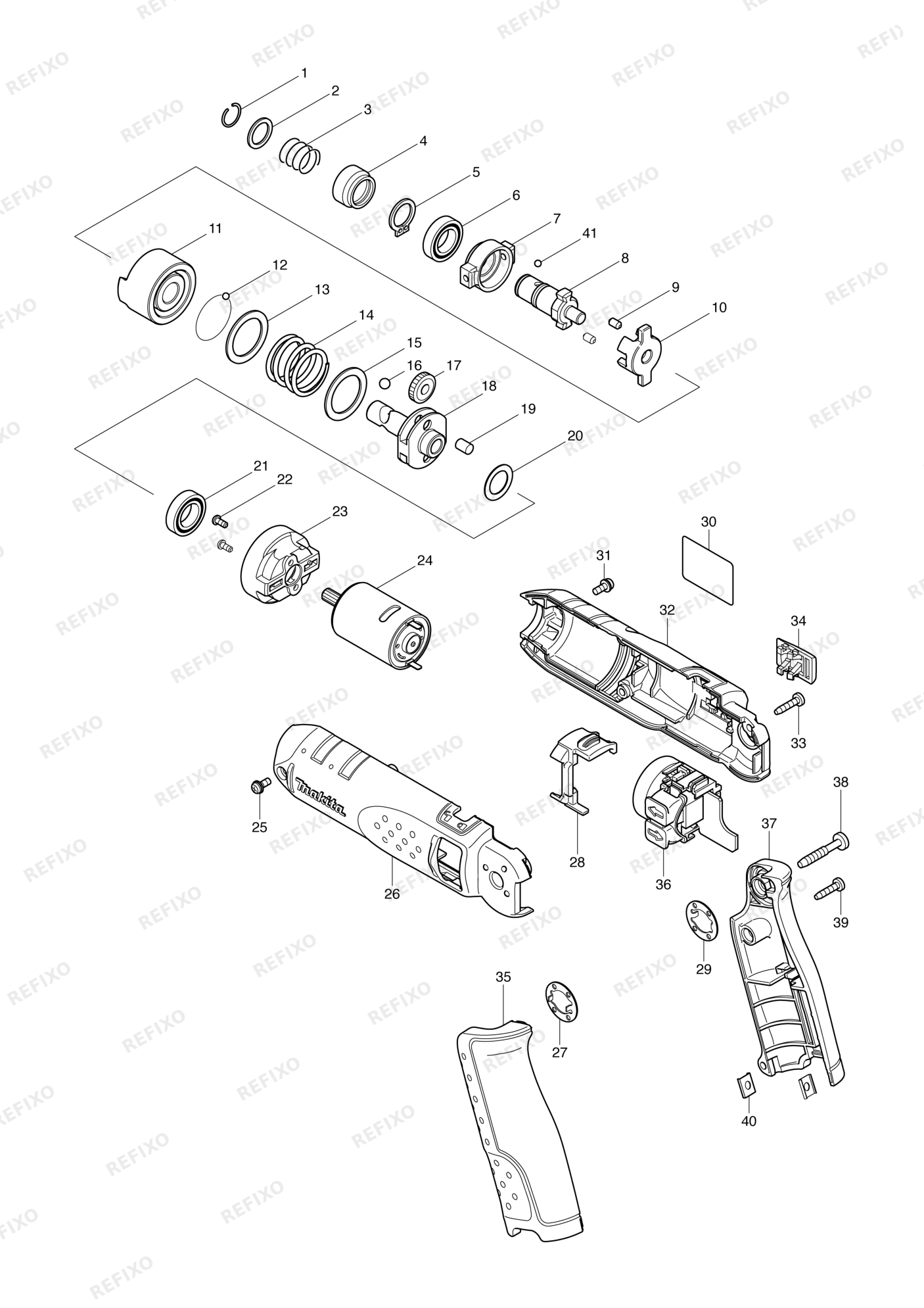 MAKITA TD020D — схема запчастей