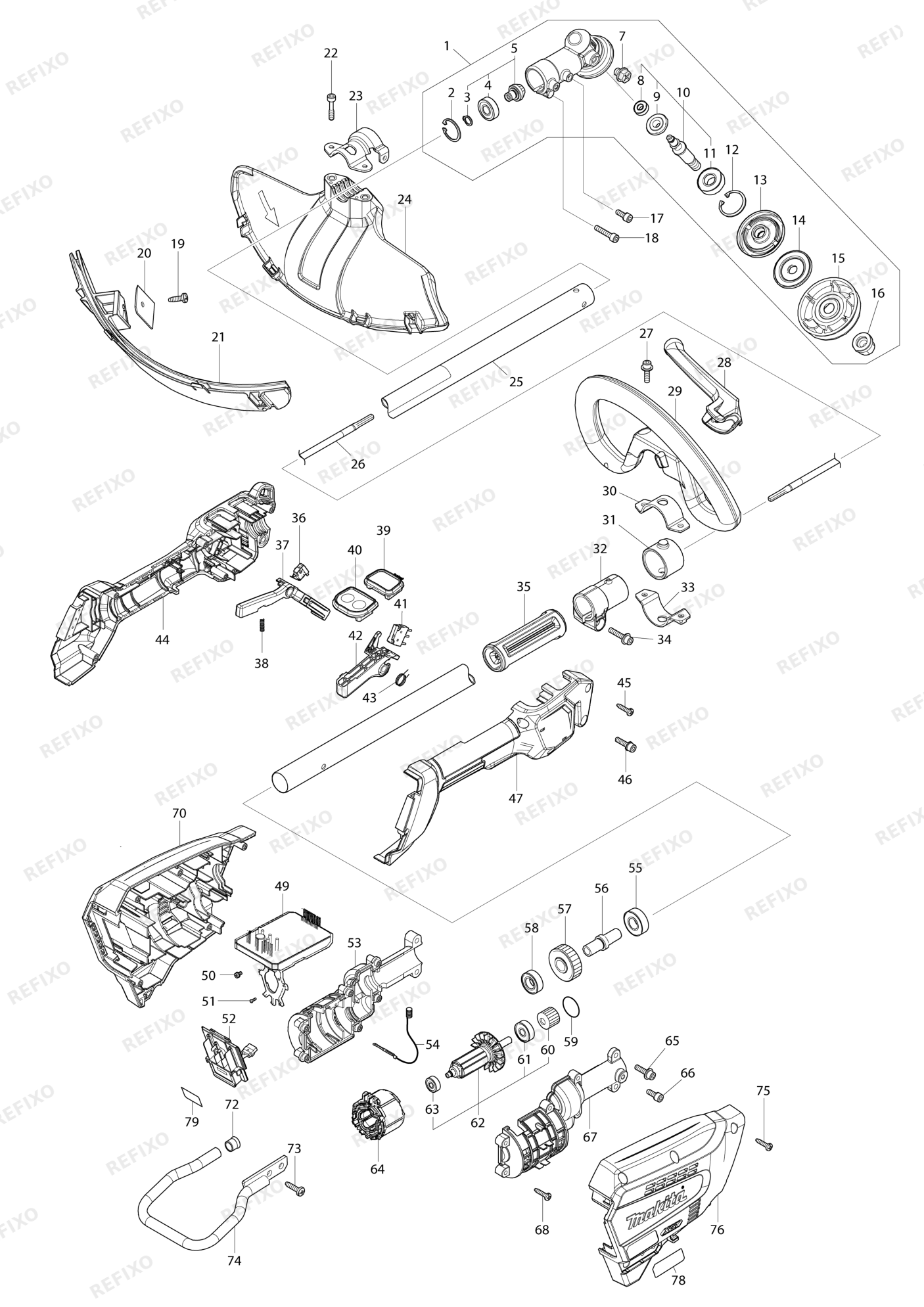 MAKITA UR017G — схема запчастей