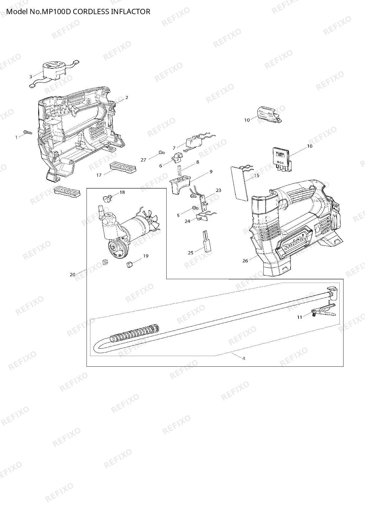 MAKITA MP100D — схема запчастей