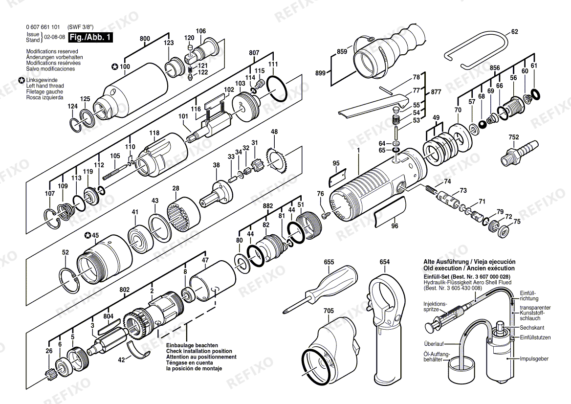 Bosch Impulsschrauber 400 WATT-SERIE (0 607 661 101) — схема запчастей