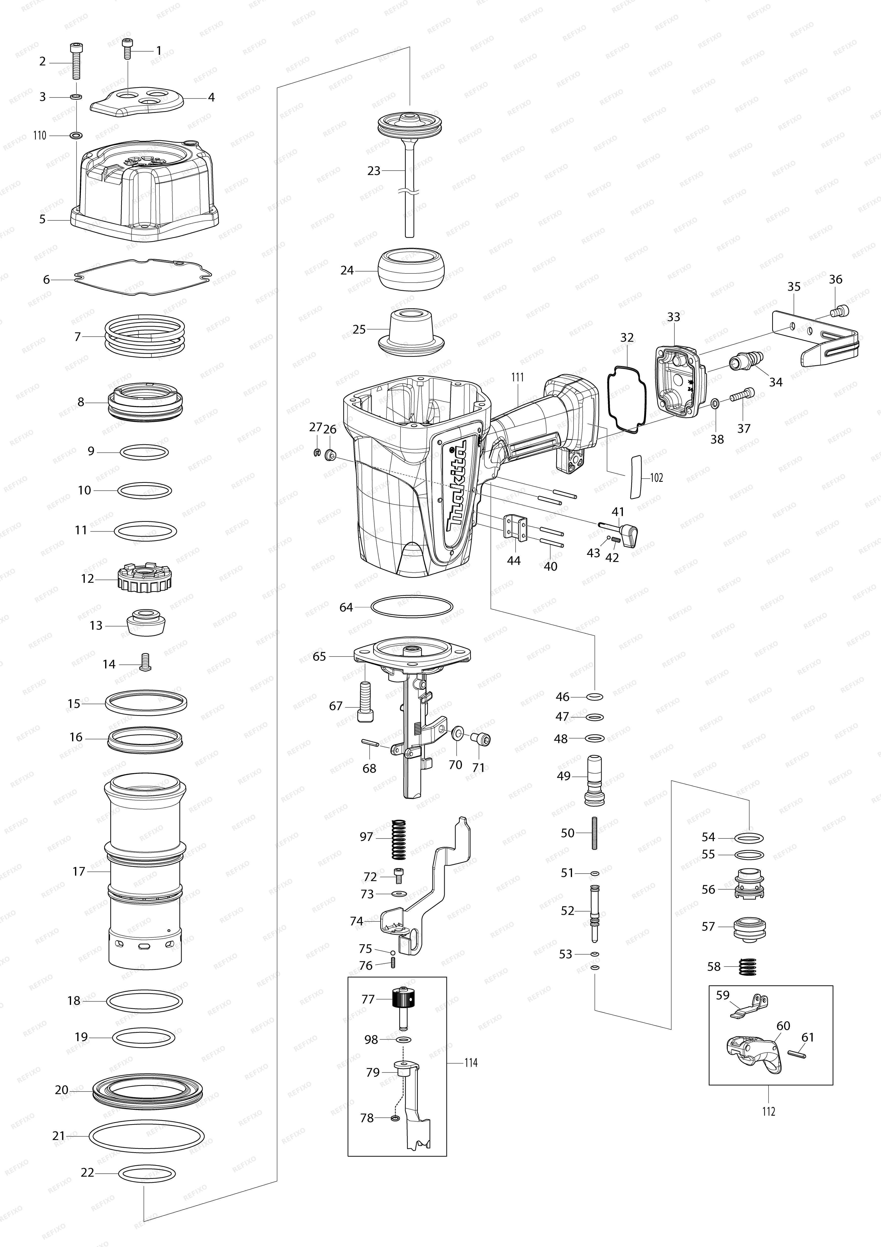 MAKITA AN924 — схема запчастей