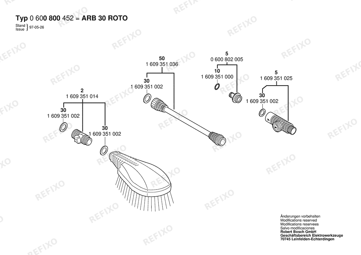 Bosch Rotationswaschbürste ARB 30 ROTO (0 600 800 452) — схема запчастей