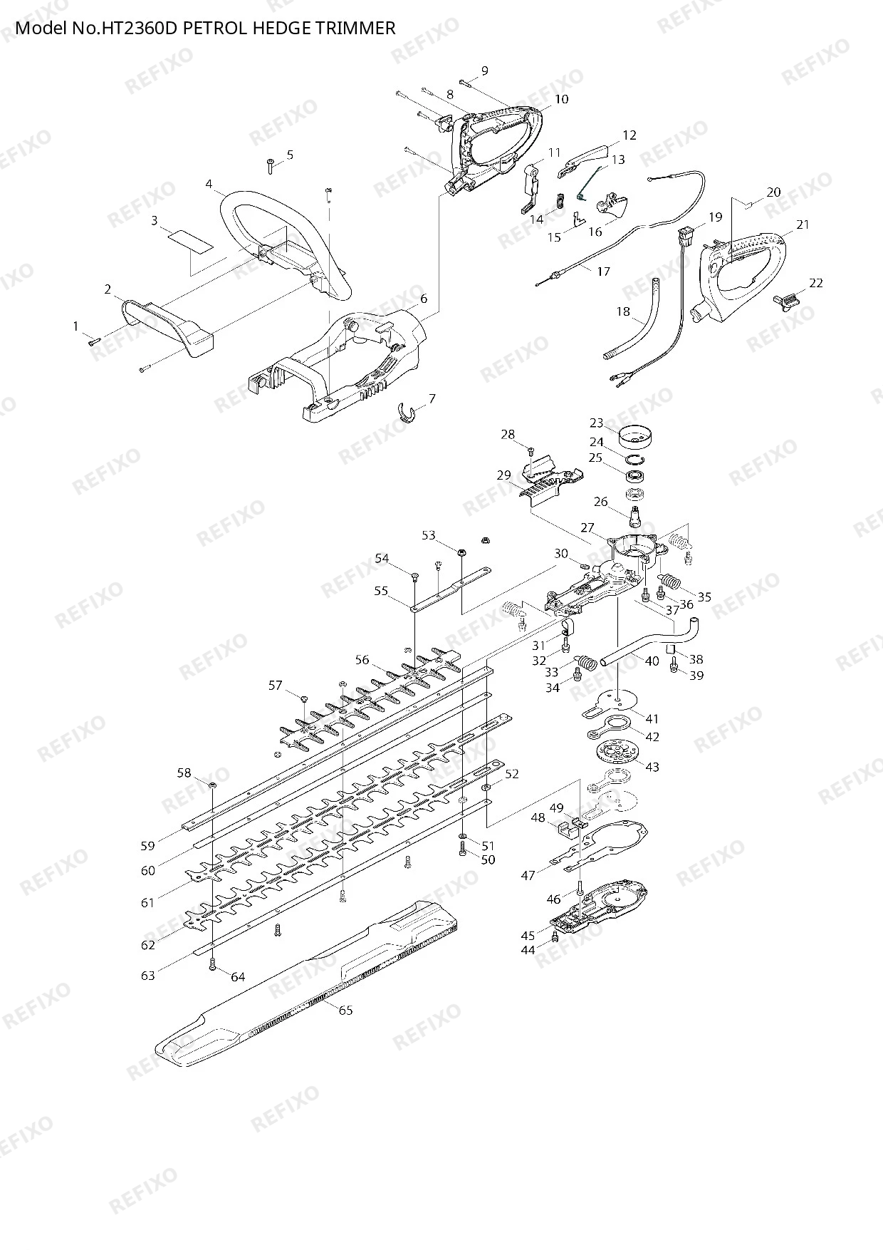 MAKITA HT2360D — схема запчастей