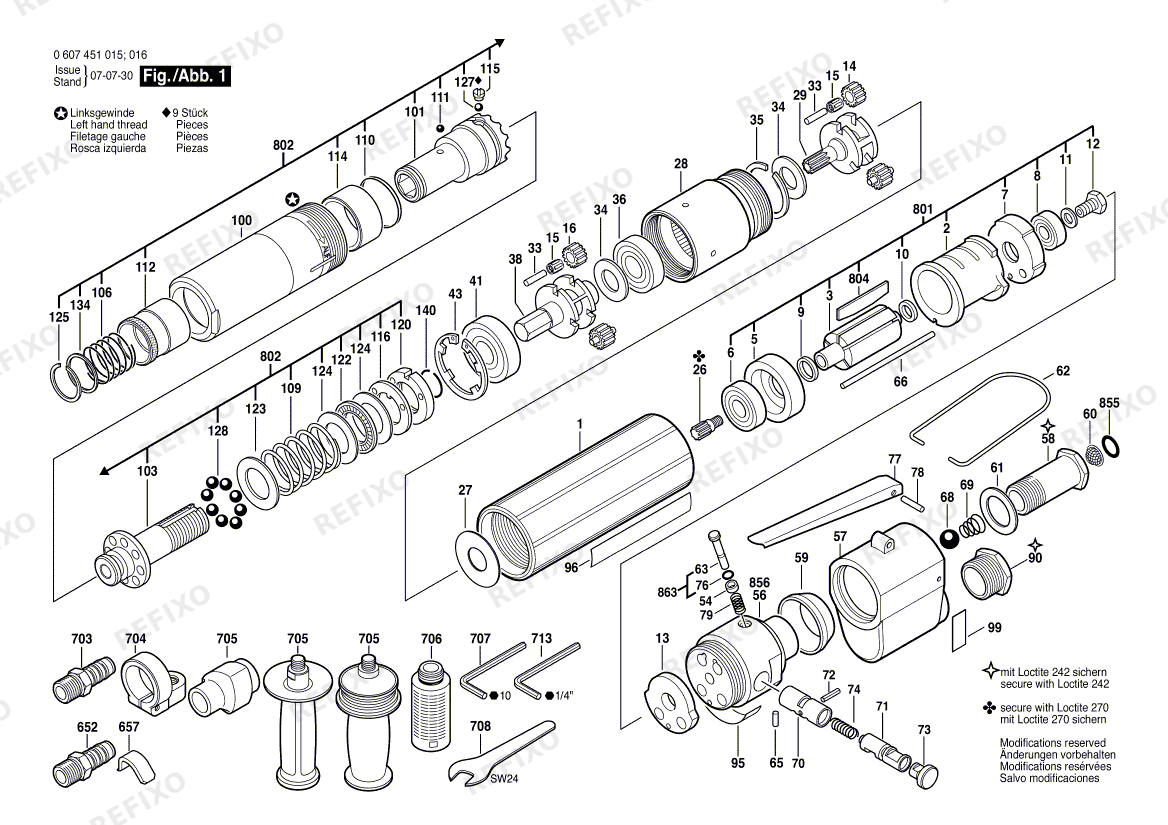 Bosch Pw- шуруповёрт -Ind 370 WATT-SERIE (0 607 451 015) — схема запчастей