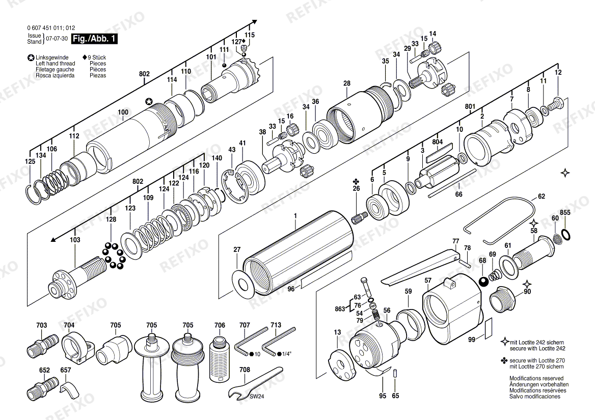 Bosch Pw- шуруповёрт -Ind 370 WATT-SERIE (0 607 451 012) — схема запчастей