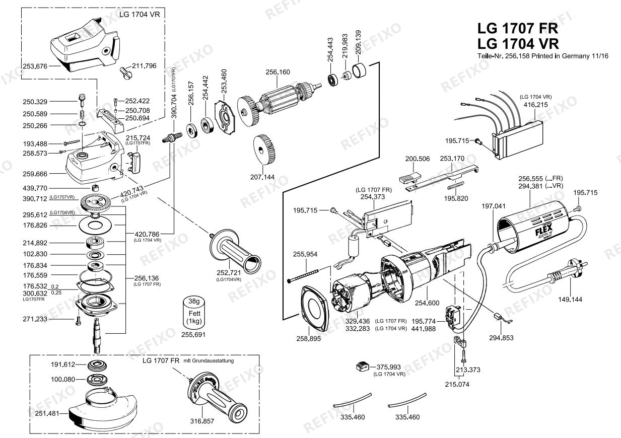 Flex LG 1707 FR — схема запчастей