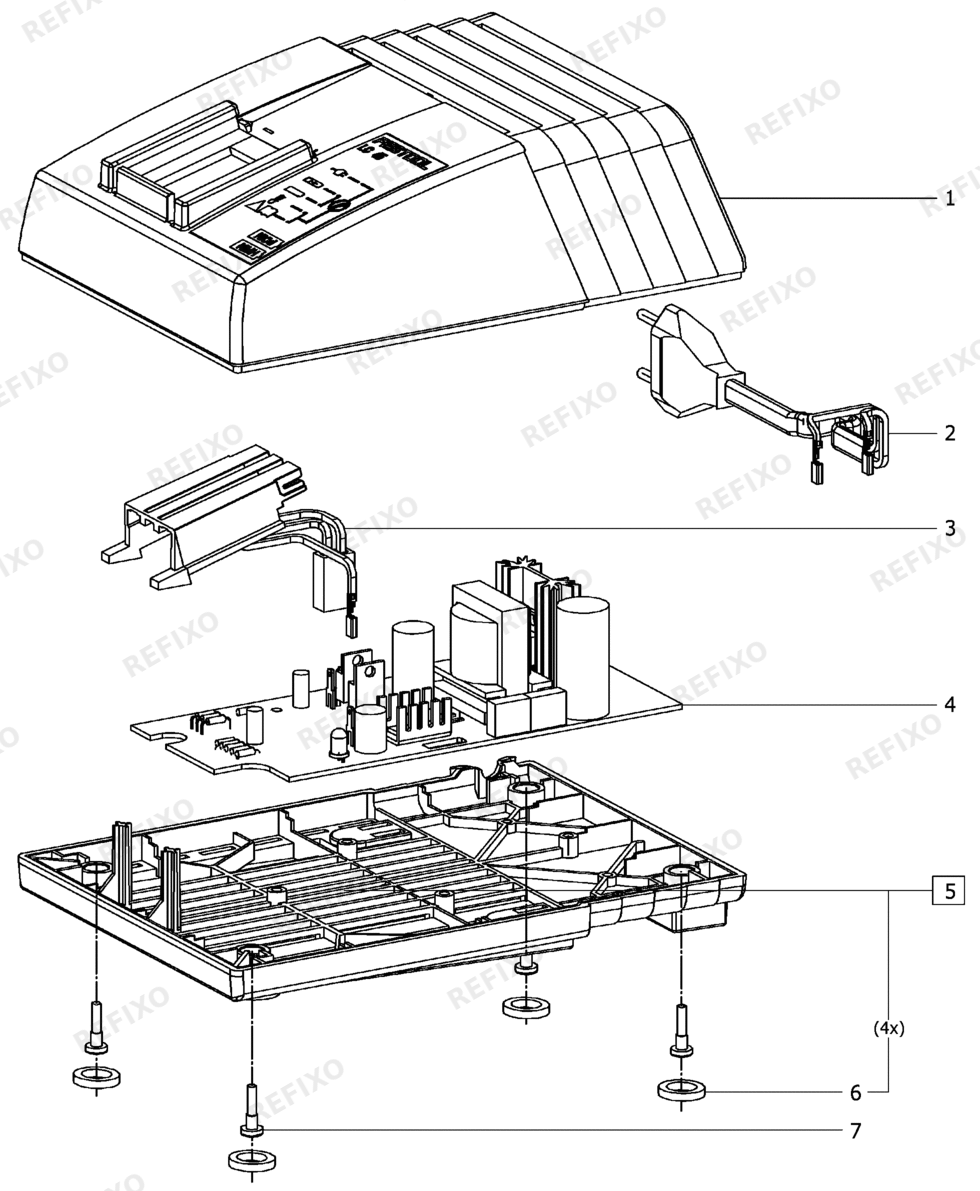 Festool LC 45 230-240V - Schnellladegerät 491573 — схема запчастей