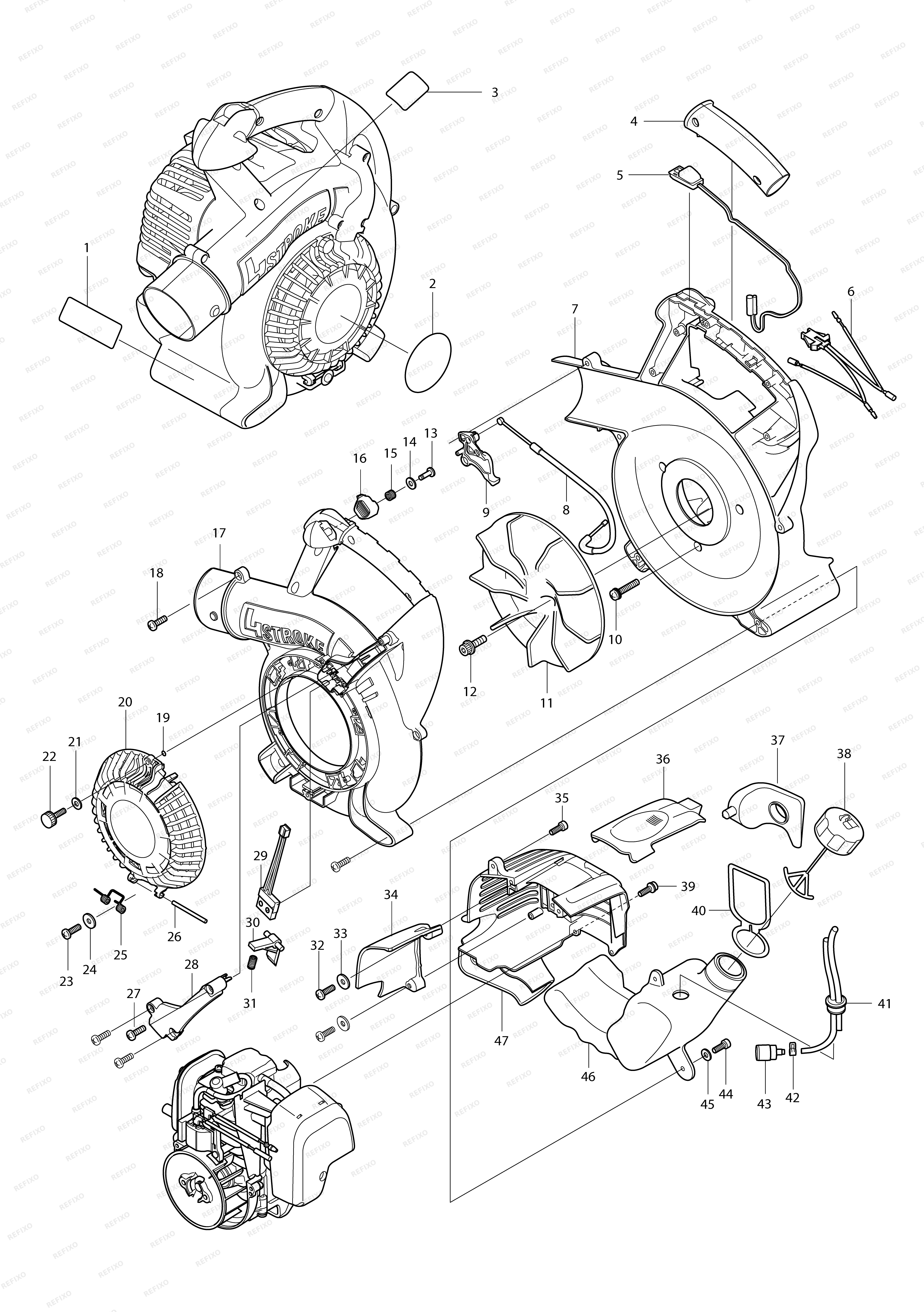 MAKITA BHX2501 — схема запчастей