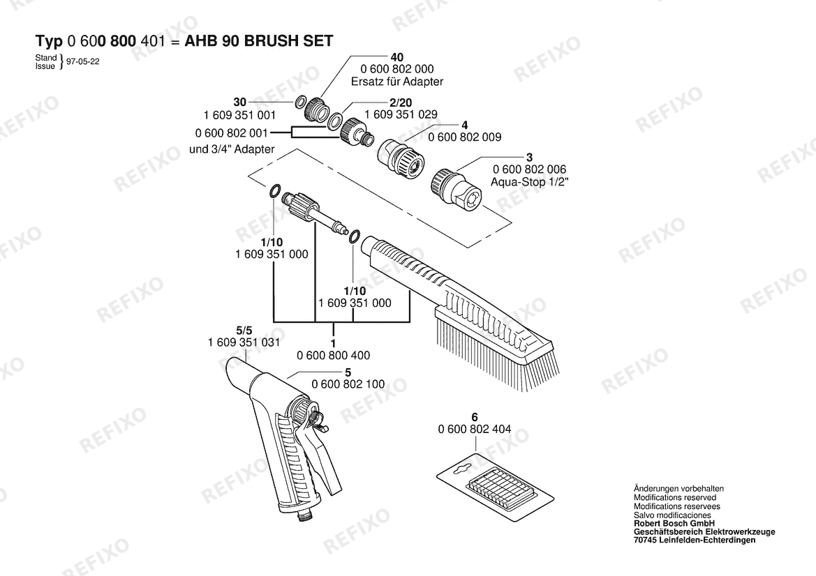 Bosch Autopflegeset AHB 90 BR набор (0 600 800 401) — схема запчастей