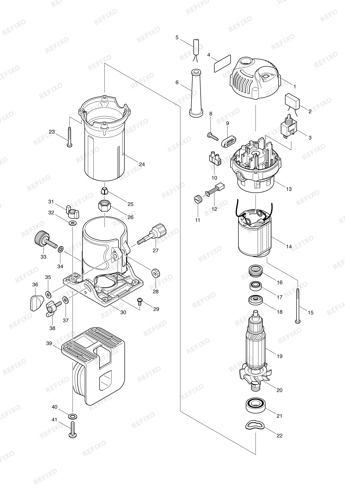 MAKITA 3710 — схема запчастей