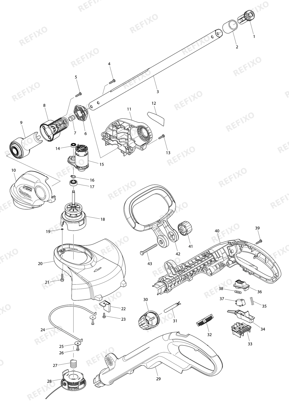 MAKITA AT1826 — схема запчастей