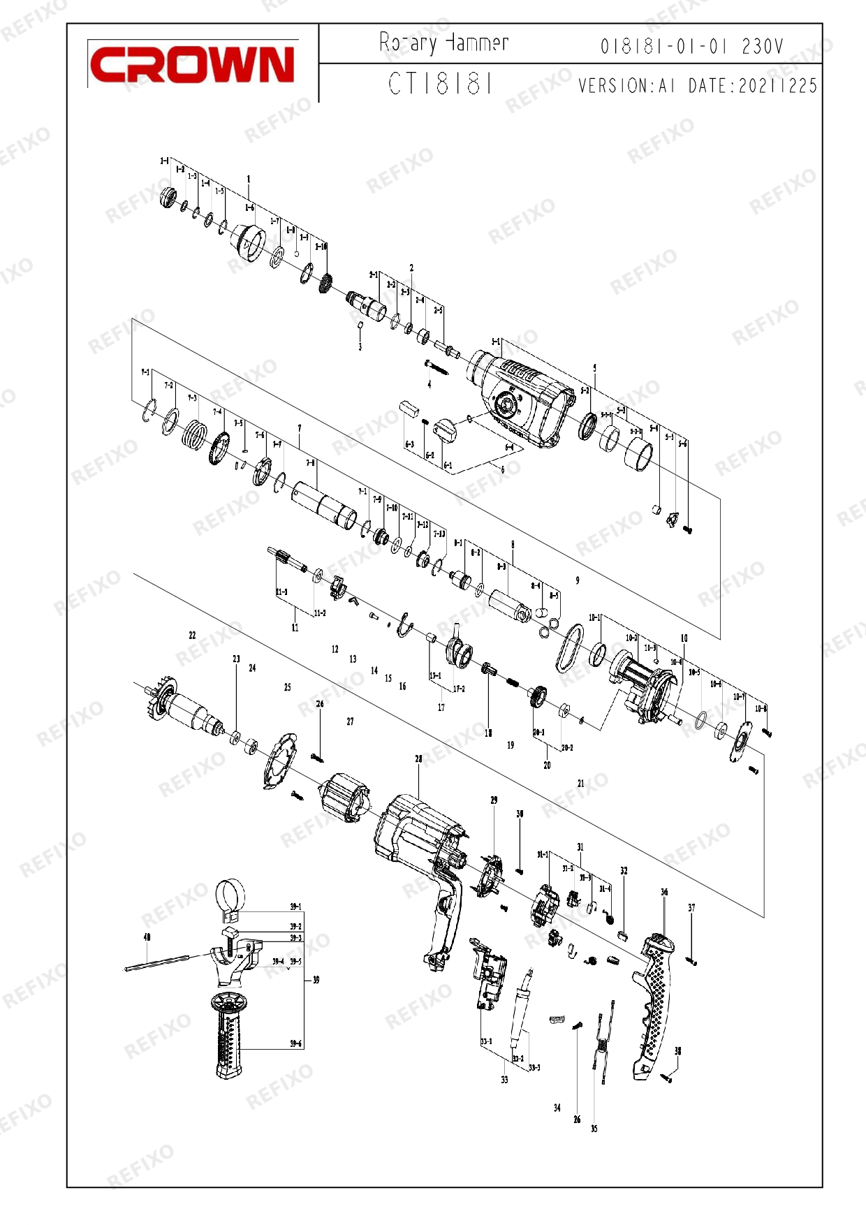 CROWN CT18181 — схема запчастей