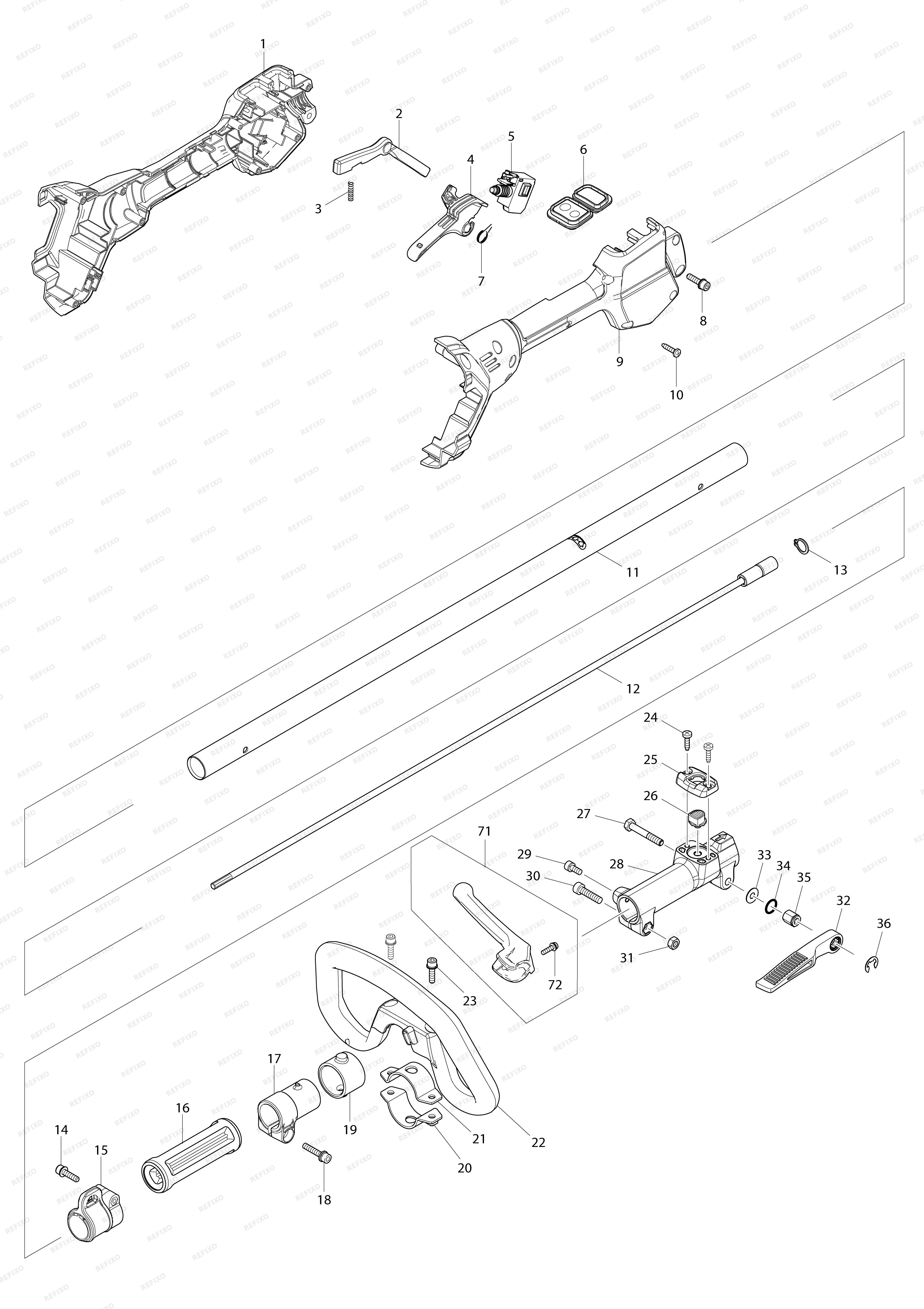 MAKITA DUX60 — схема запчастей