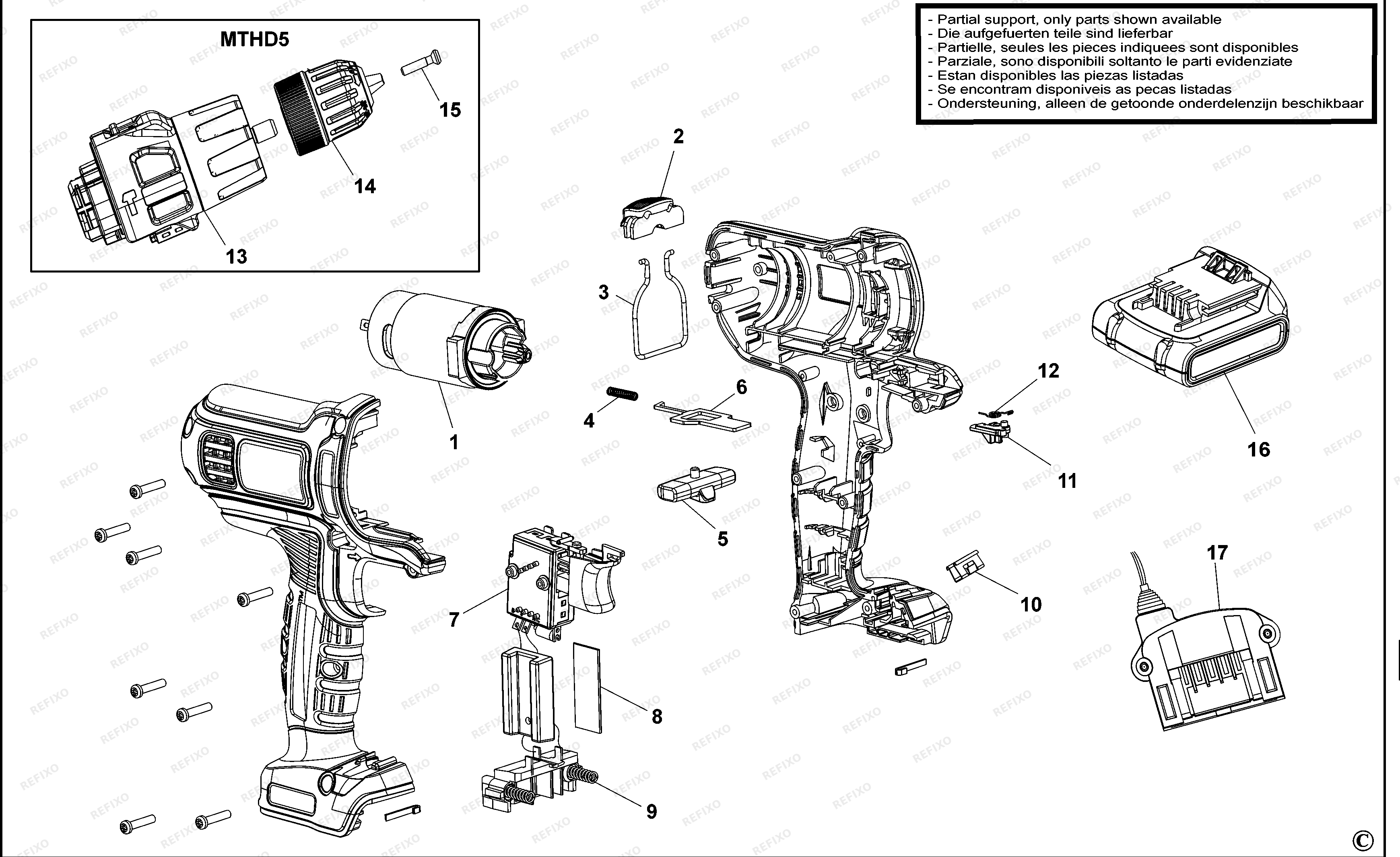 Black&Decker МНОГОФУНКЦИОНАЛЬНЫЙ ИНСТРУМЕНТ MT188 — схема запчастей