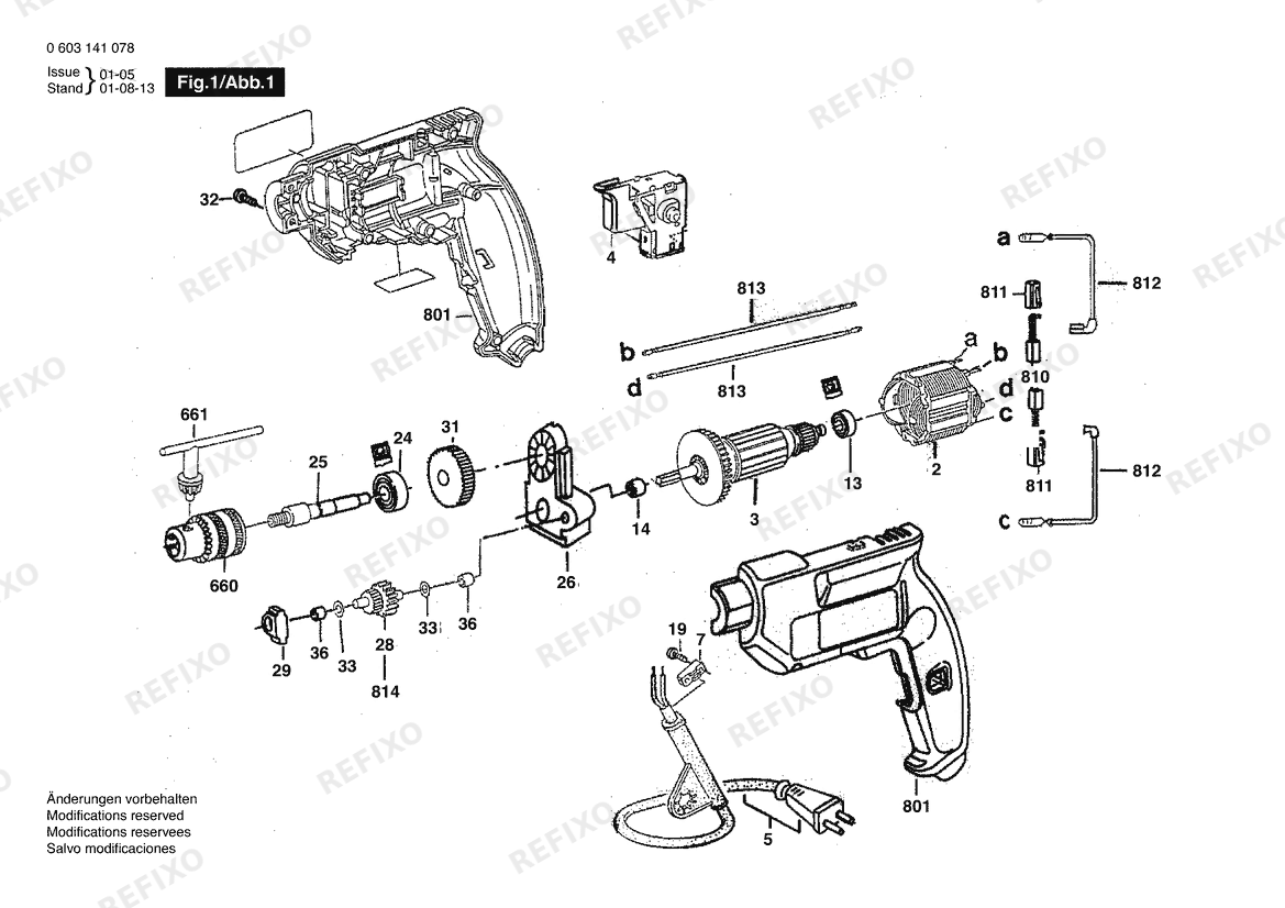 Bosch Eingang- дрель PBM 550 | 127 V | 025 - AMS (0 603 141 077) — схема запчастей