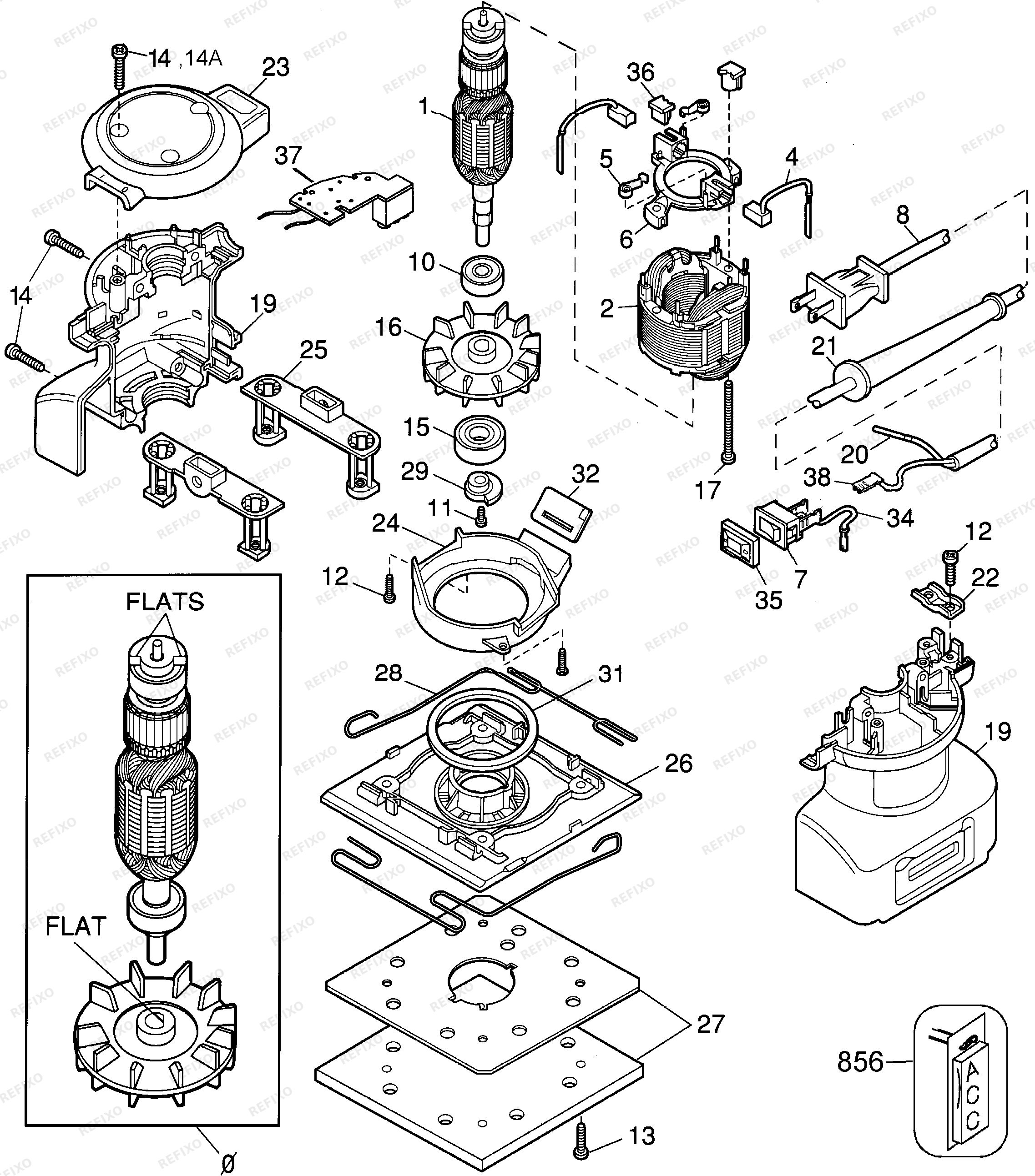 Black&Decker SANDER,PALM 4011-28 — схема запчастей