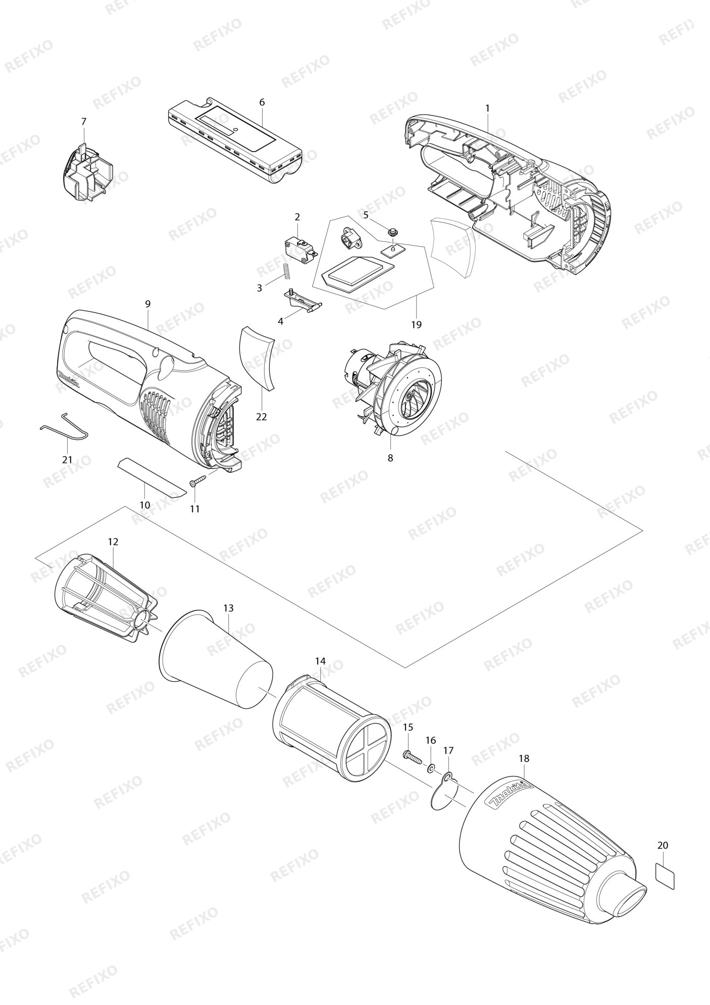 MAKITA CL111D — схема запчастей