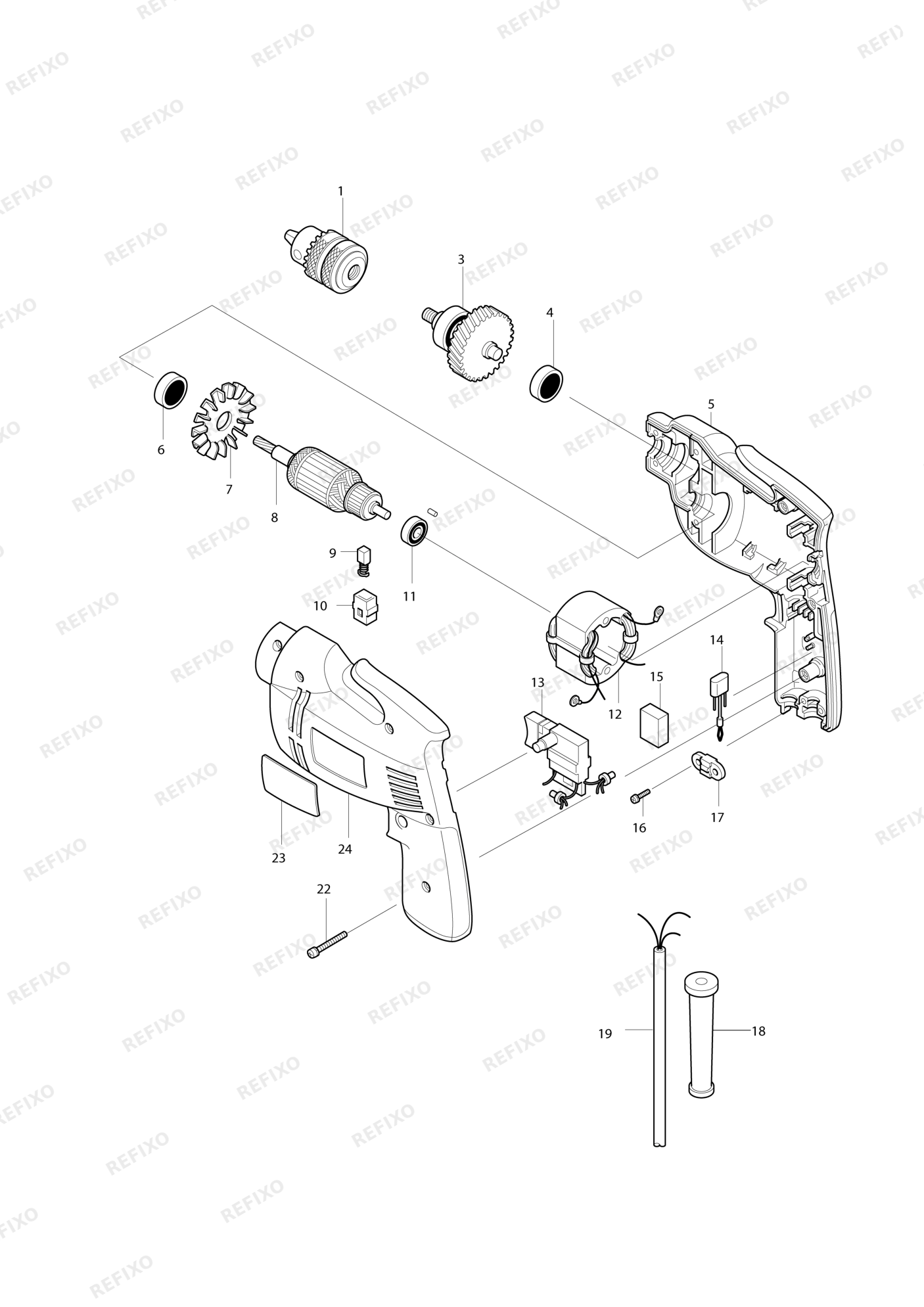 MAKITA 6010B — схема запчастей
