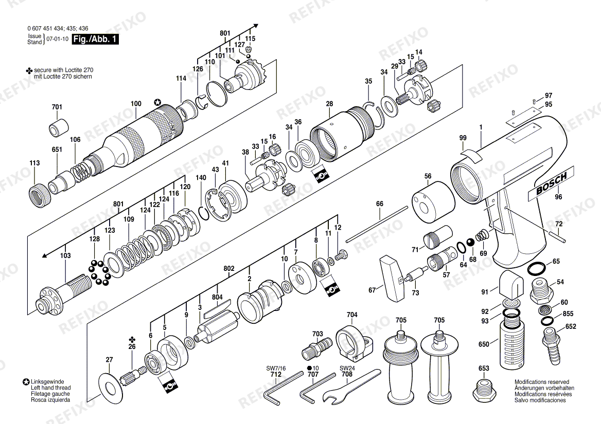 Bosch Pw- шуруповёрт -Ind 370 WATT-SERIE (0 607 451 435) — схема запчастей
