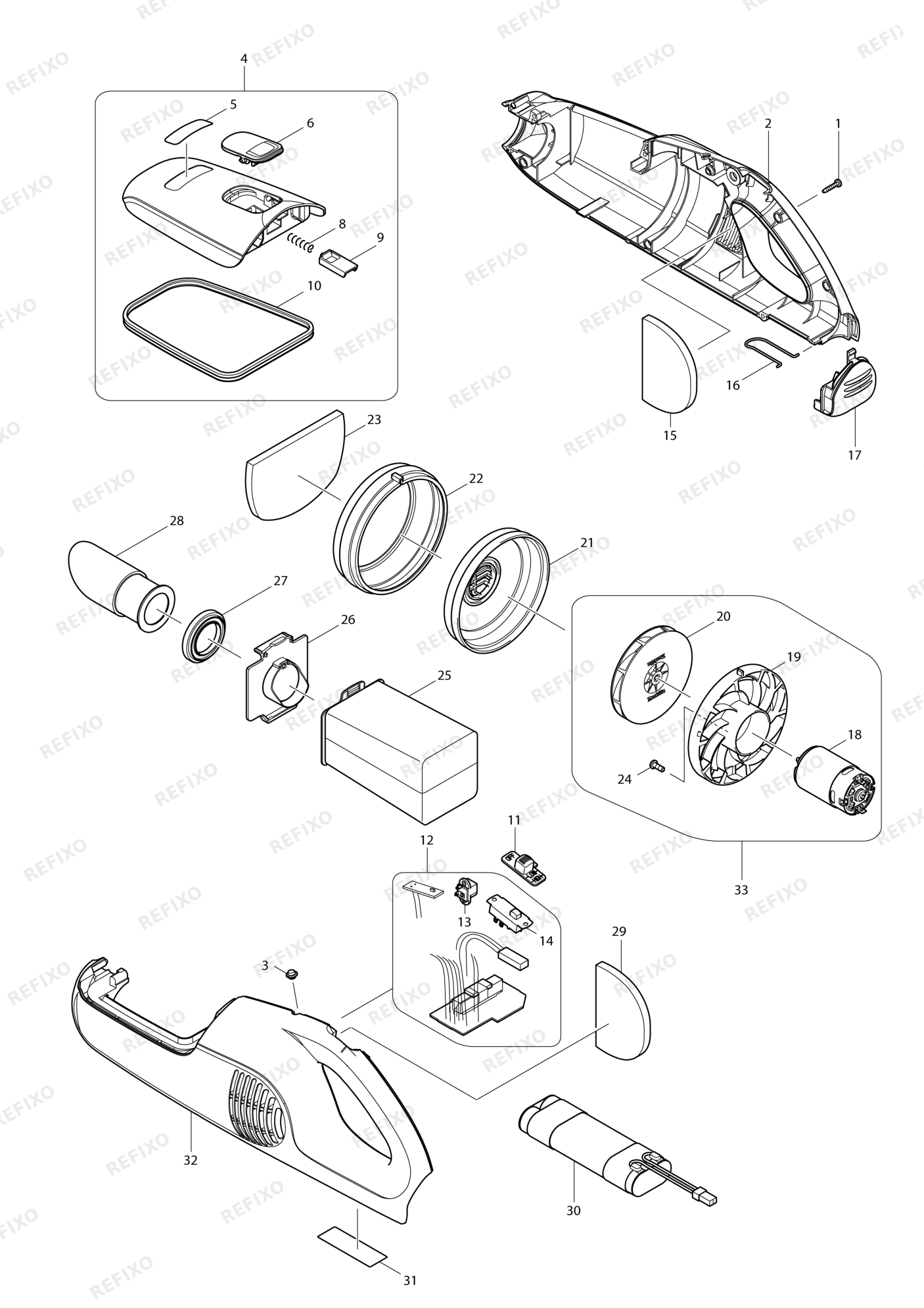 MAKITA 4076D — схема запчастей