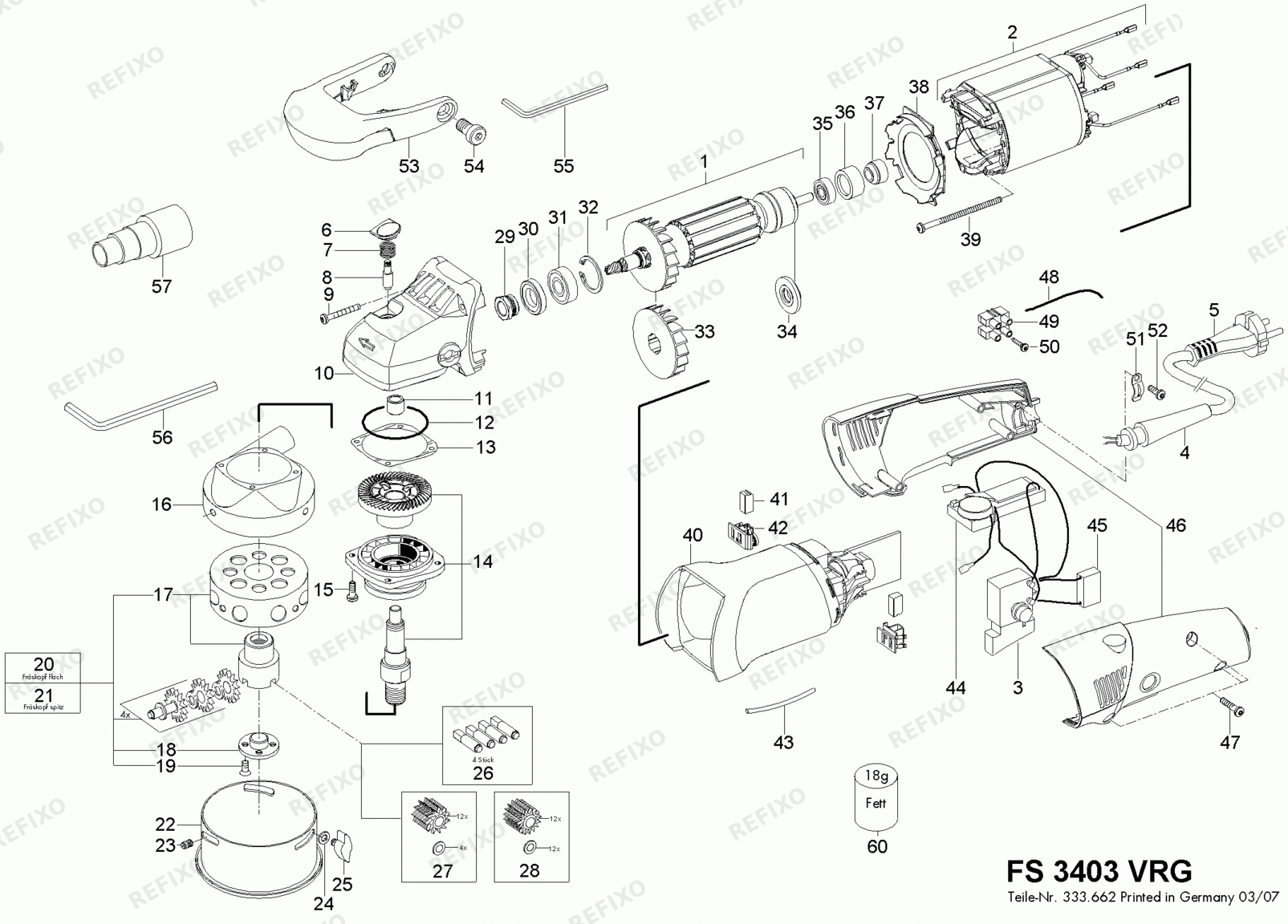 Flex FS 3403 VRG 230CEE 333611 — схема запчастей