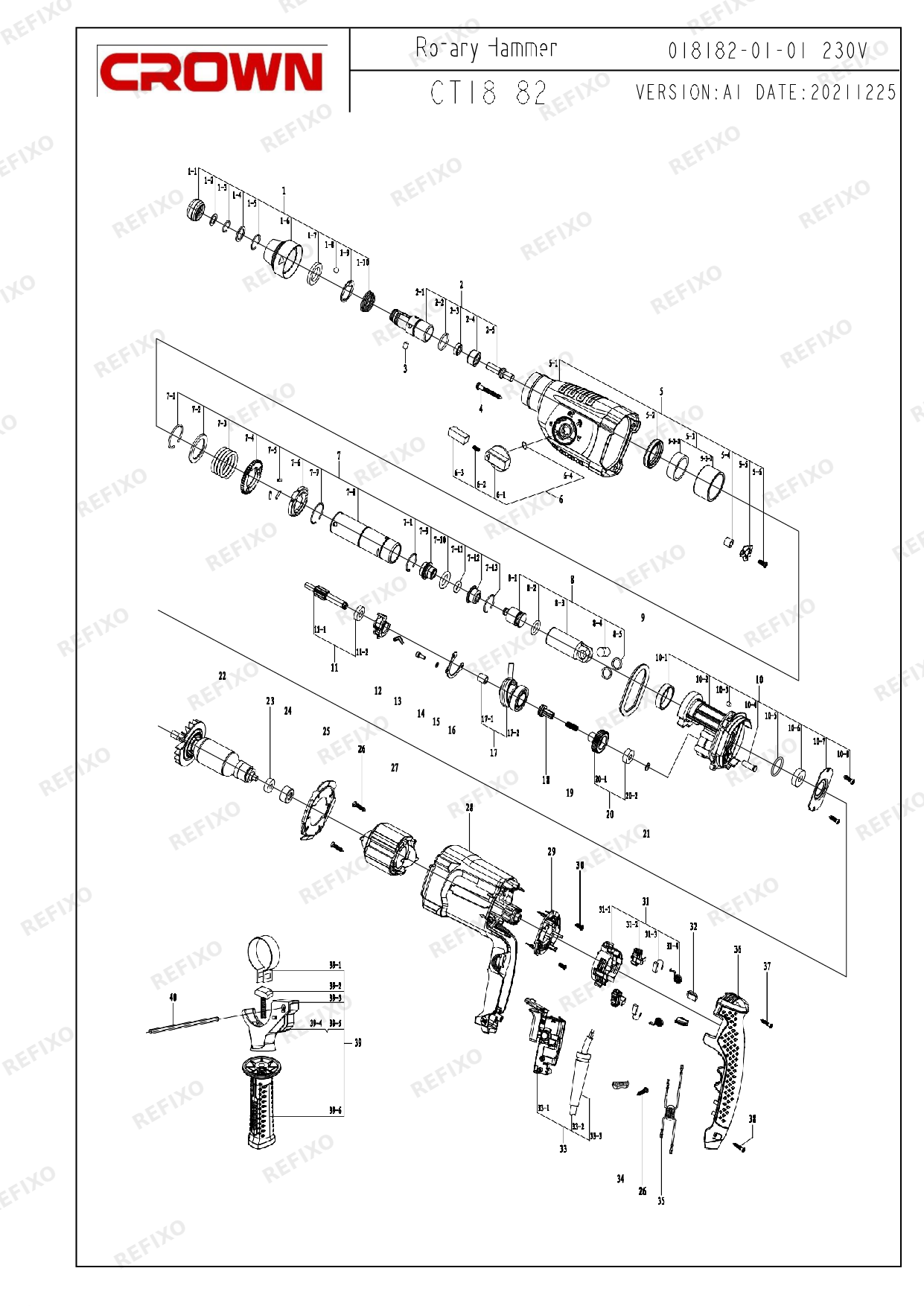 CROWN CT18182 — схема запчастей