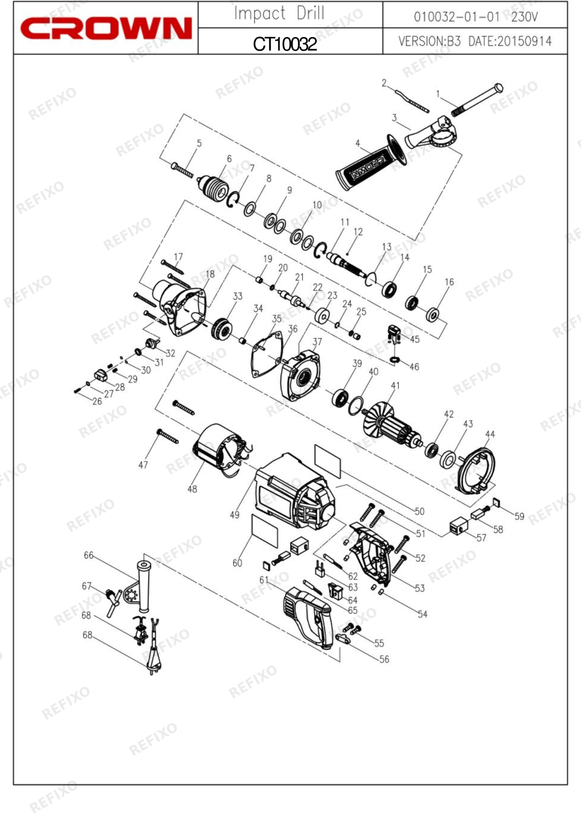 CROWN CT10032 — схема запчастей