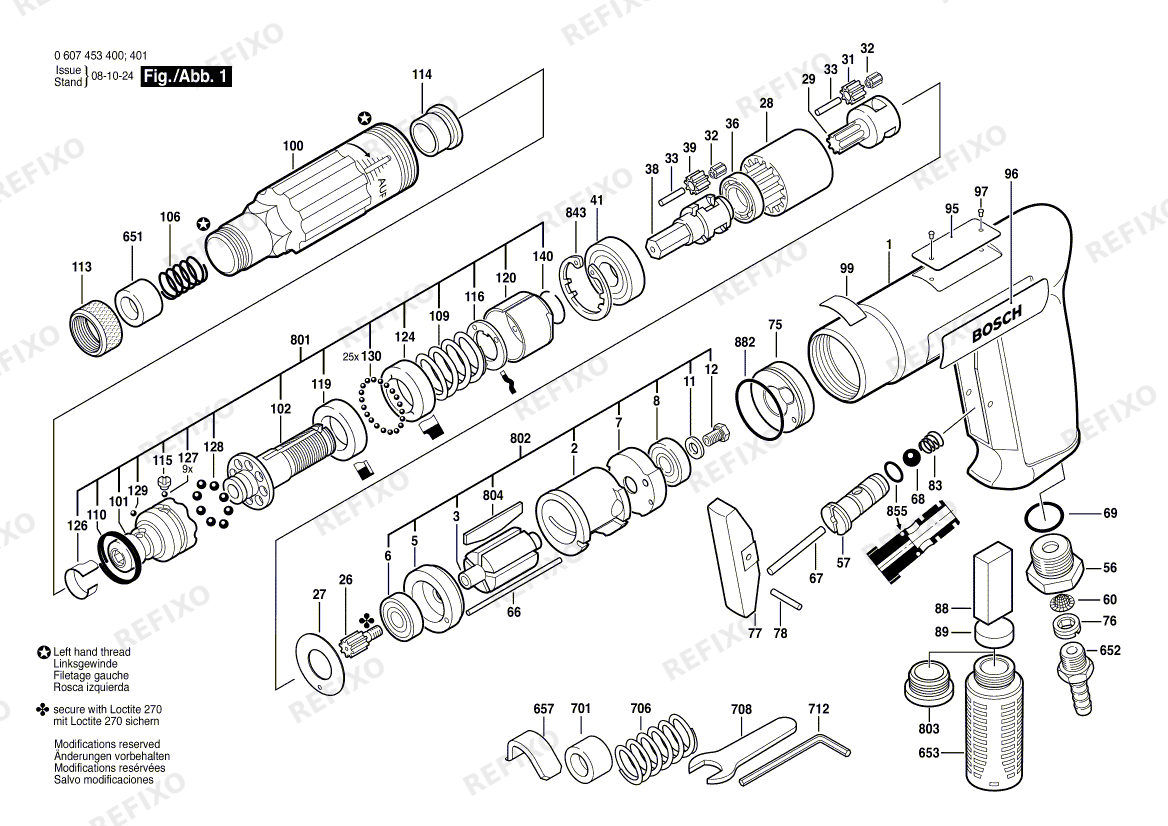 Bosch Pw-Winkelschrauber-Ind 180 WATT-SERIE (0 607 453 401) — схема запчастей