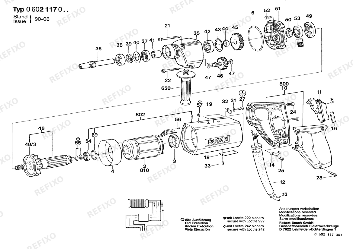 Bosch Дрель HBM 65/1 (0 602 117 001) — схема запчастей