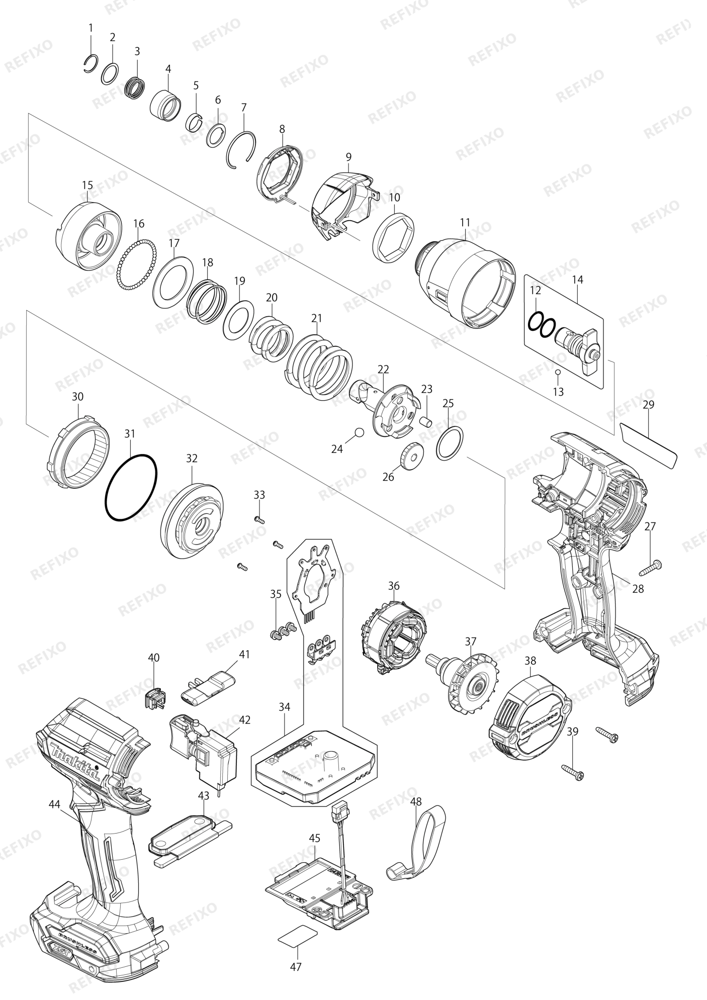 MAKITA TD002G — схема запчастей