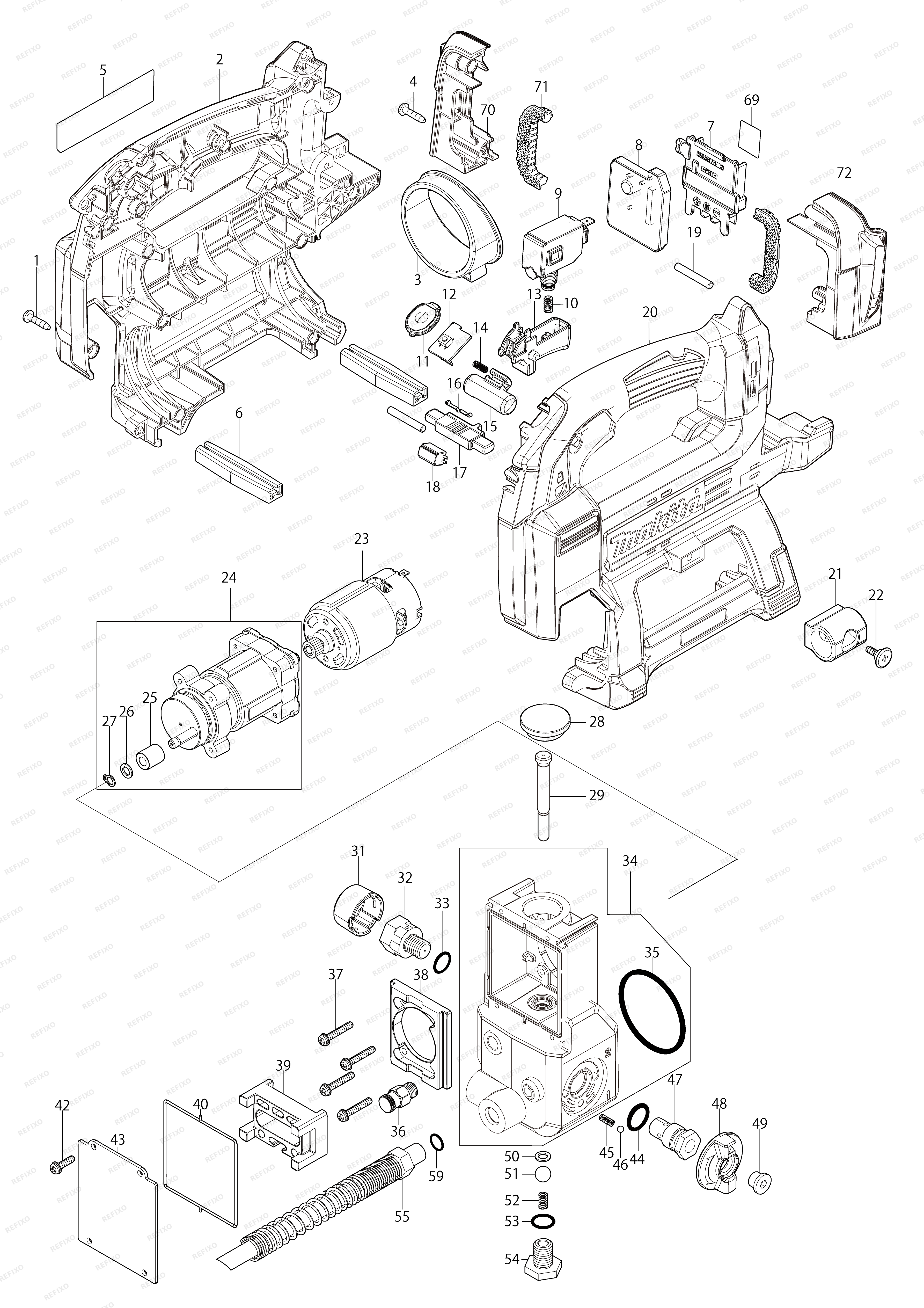 MAKITA DGP180 — схема запчастей