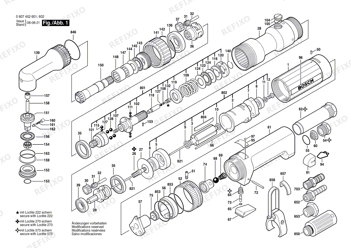 Bosch Pw-Winkelschrauber-Ind 550 WATT-SERIE (0 607 452 602) — схема запчастей