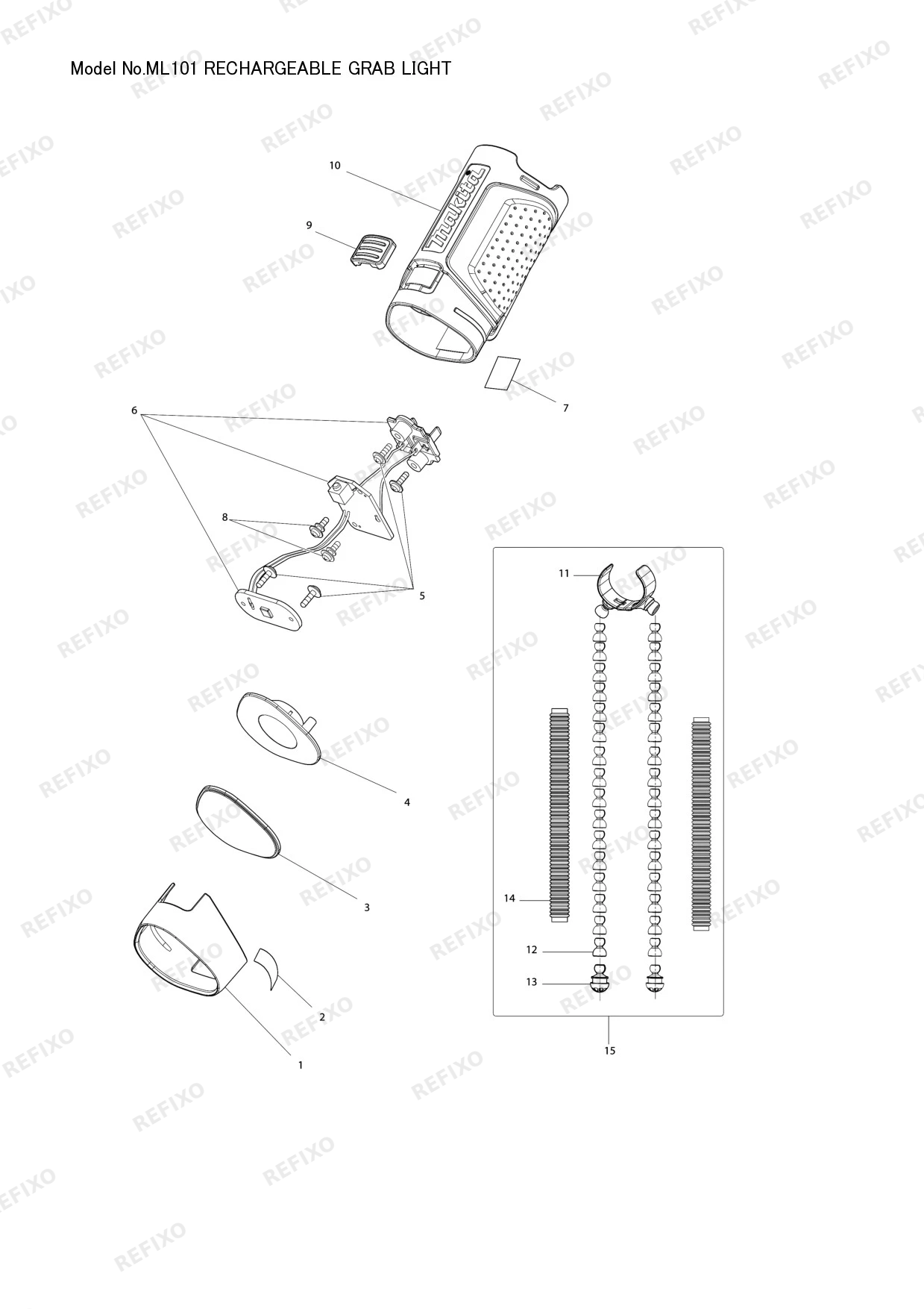 MAKITA ML101 — схема запчастей