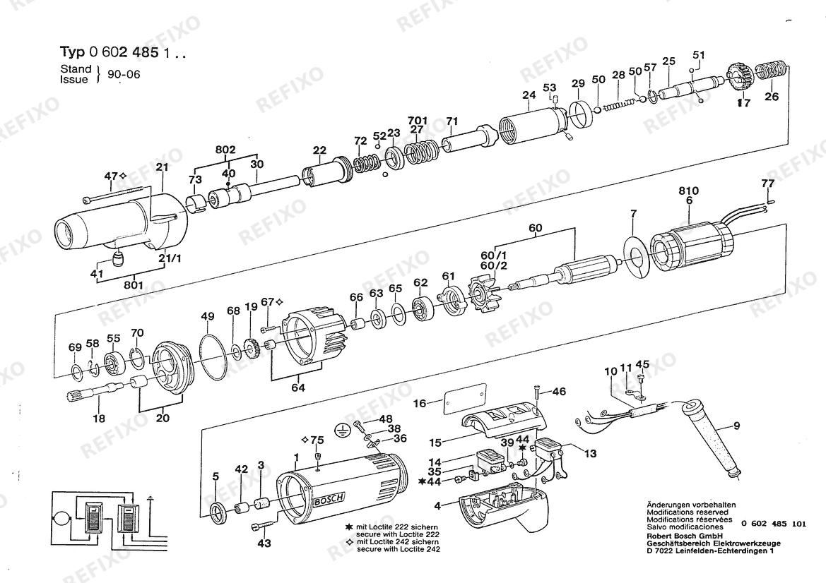 Bosch Hf-Abschaltschrauber HSR 44-A (0 602 485 104) — схема запчастей