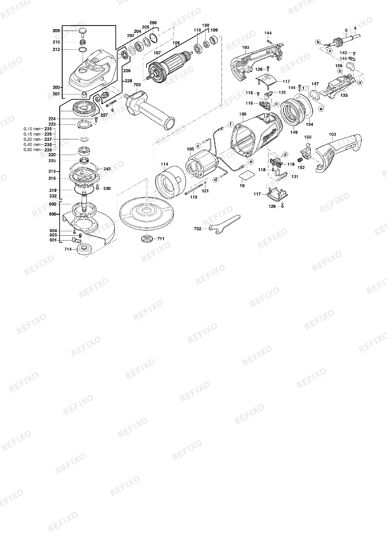 MILWAUKEE AGV24 230GE 4933402330 4000402331 — схема запчастей