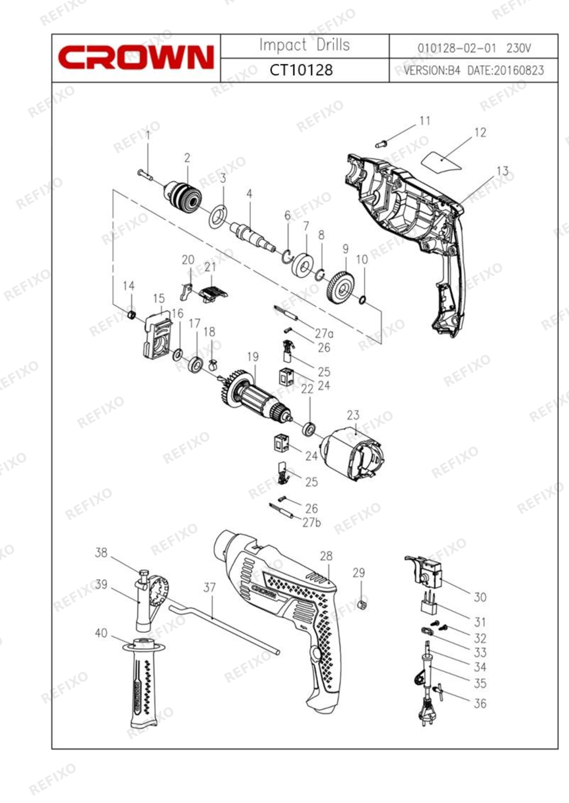 CROWN CT10128 (с с_н 22...) — схема запчастей