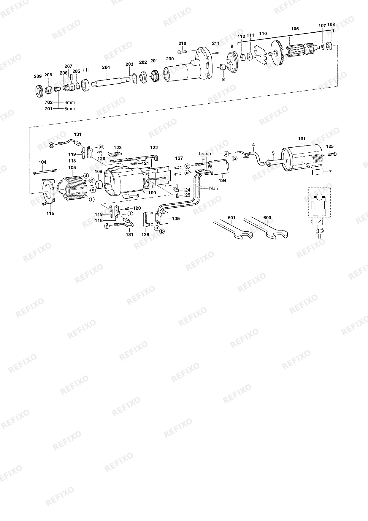 MILWAUKEE DG7E 4933391200 4000391201 — схема запчастей