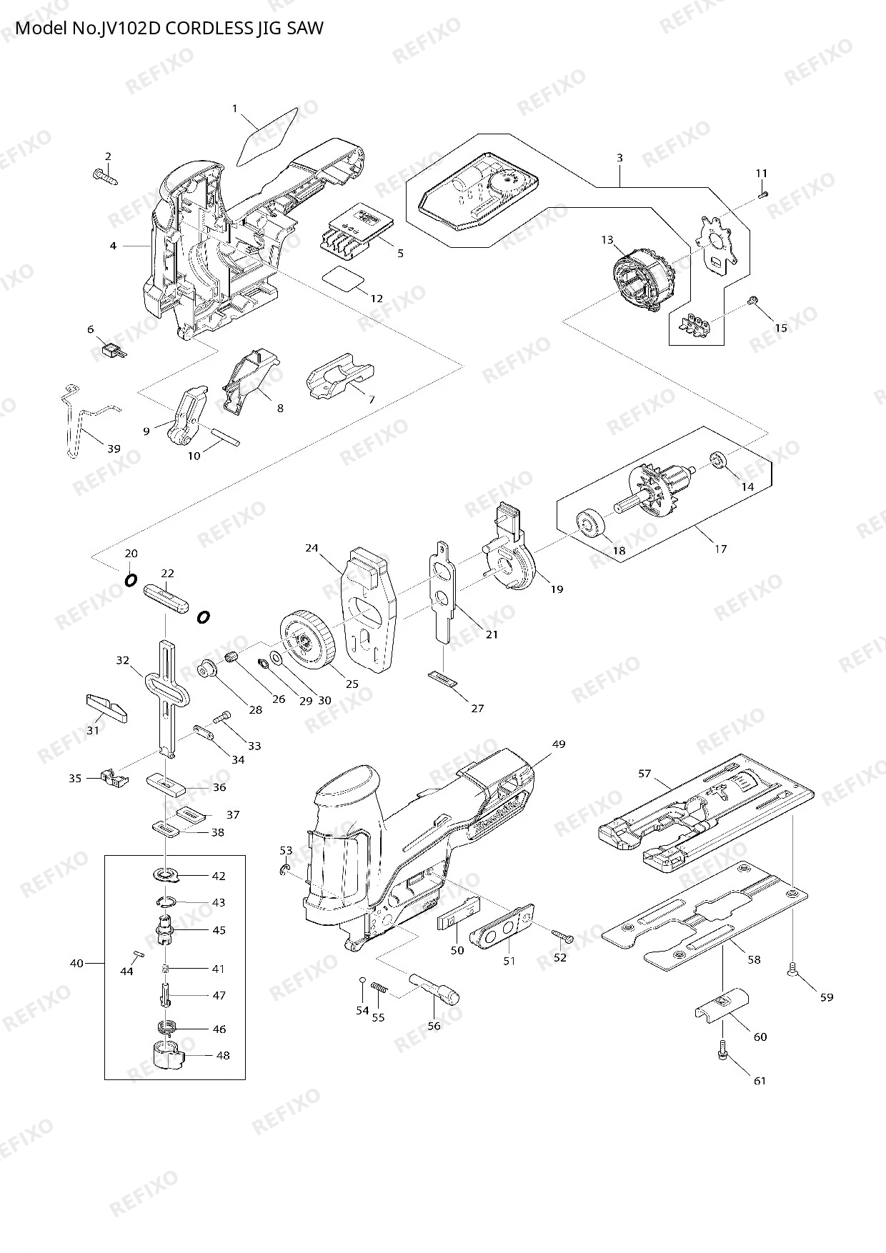 MAKITA JV102D — схема запчастей