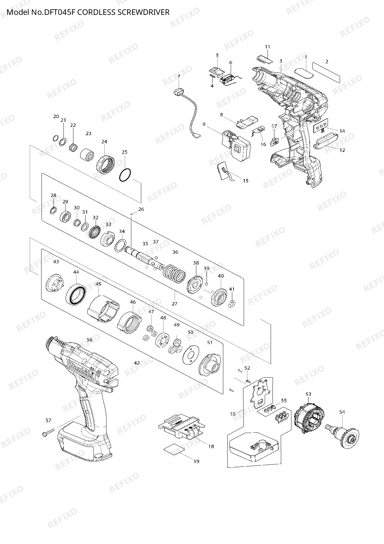 MAKITA DFT045F — схема запчастей