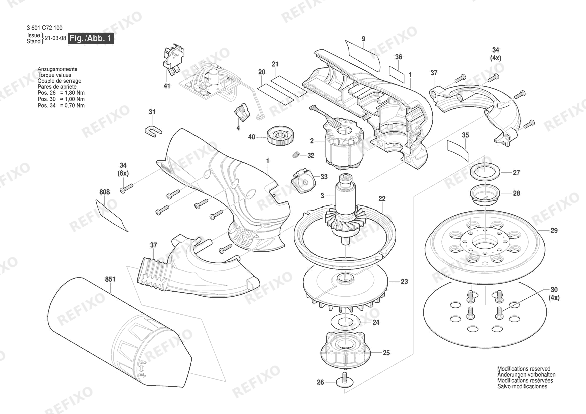 Bosch Эксцентриковая шлифмашина GEX 12V-125 | 12 V | 027 - AU (3 601 C72 140) — схема запчастей