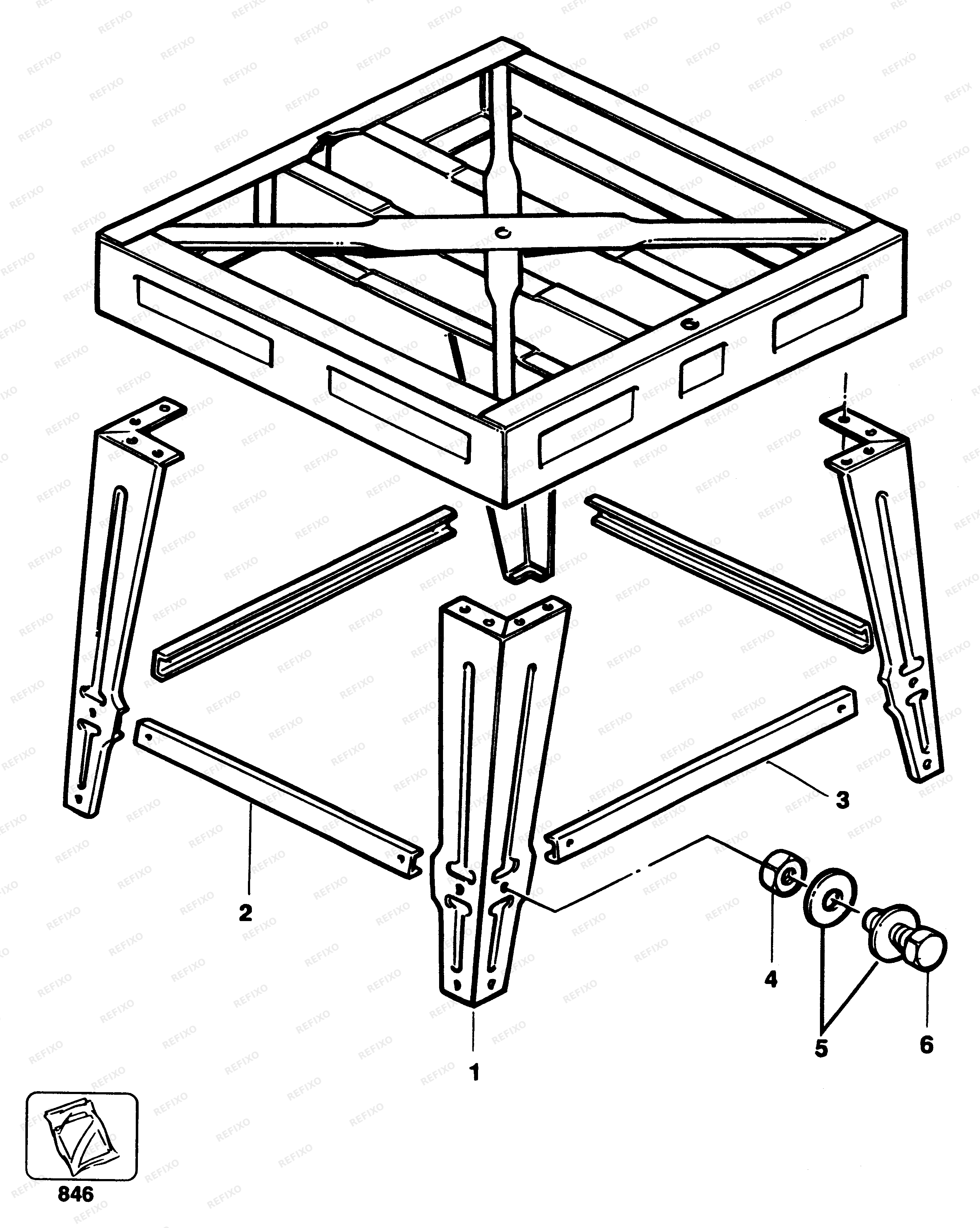 DeWalt ОПОРЫ (НОЖКИ) СТЕНДА DA2592 — схема запчастей