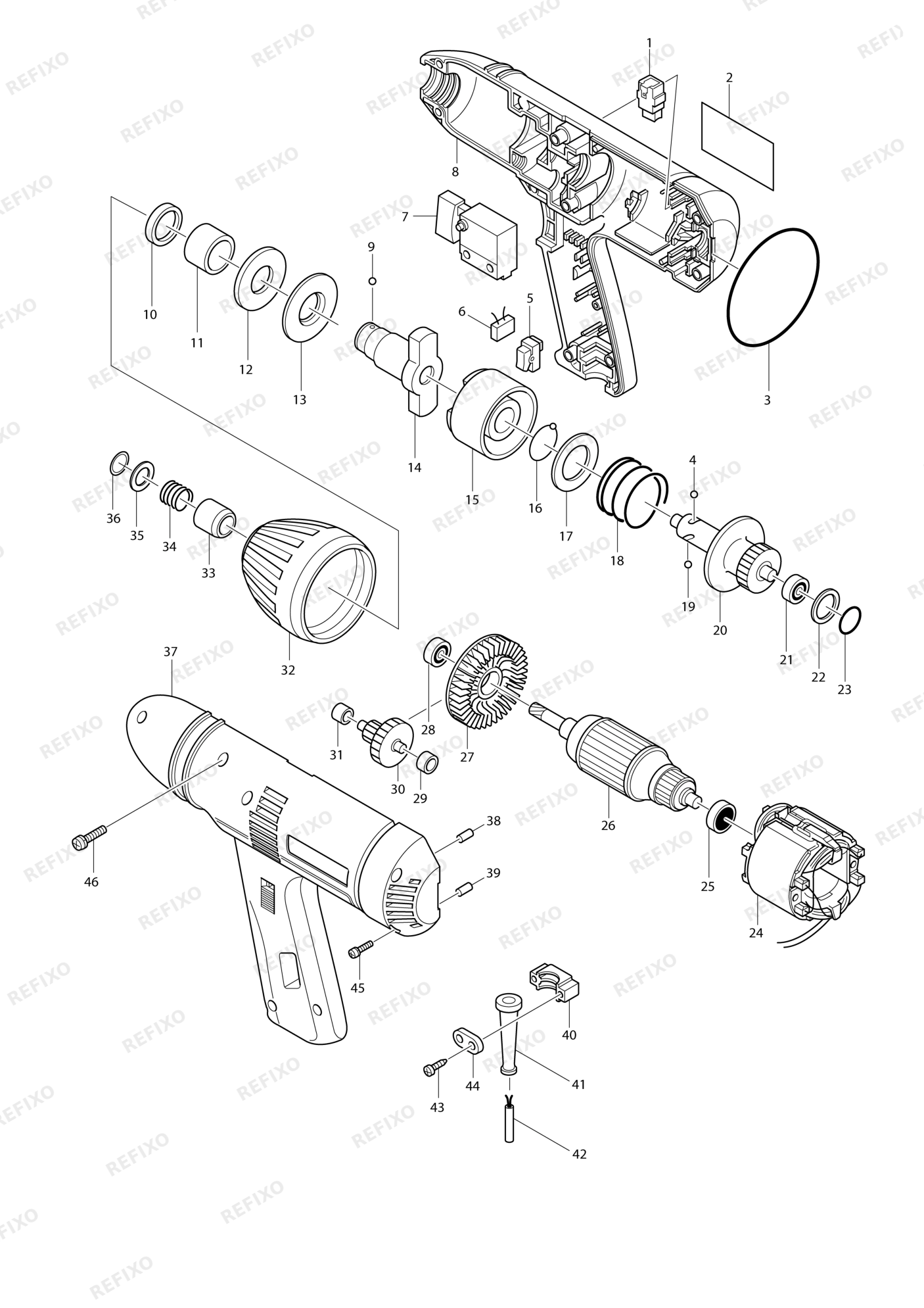 MAKITA 6904V — схема запчастей