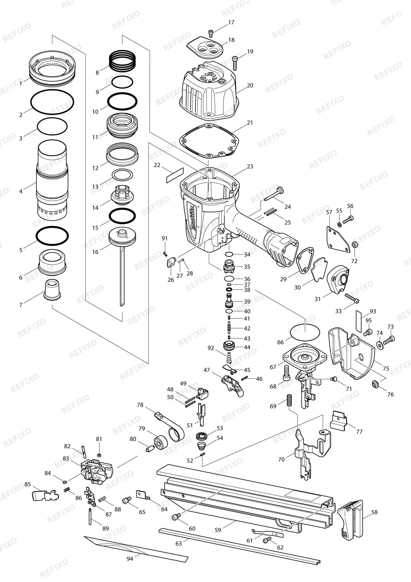 MAKITA AN923 — схема запчастей